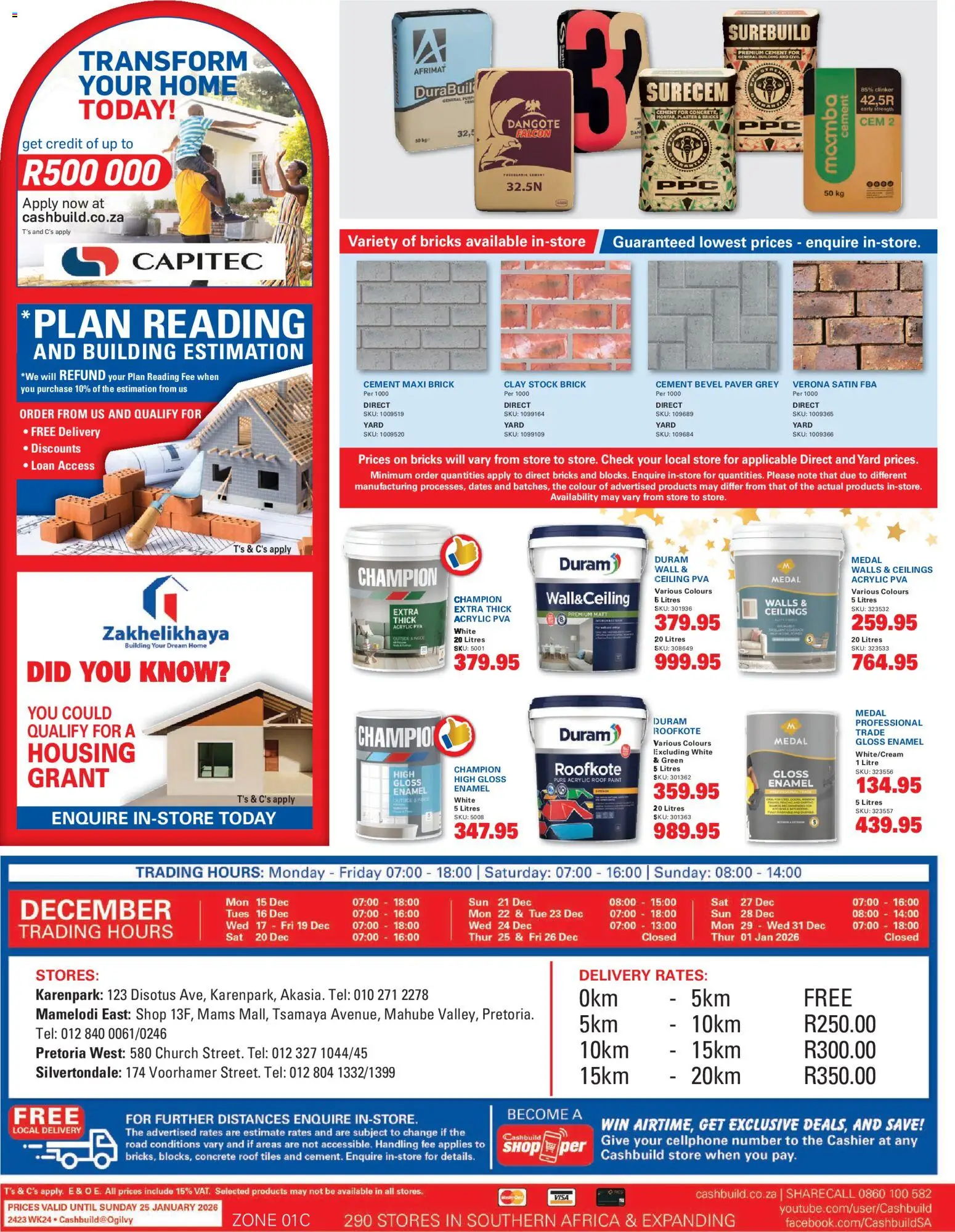 New Cashbuild catalogue – valid from 08.12.2025 | Page: 4 | Products: Dates, Paint, Stock, Enamel