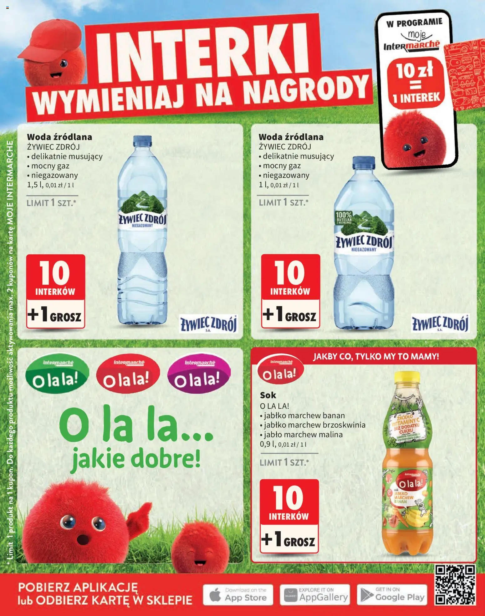 Intermarche gazetka - Interki od 02.03.2026 | Strona: 4 | Produkty: Brzoskwinia, Malina, Woda źródlana, Banan