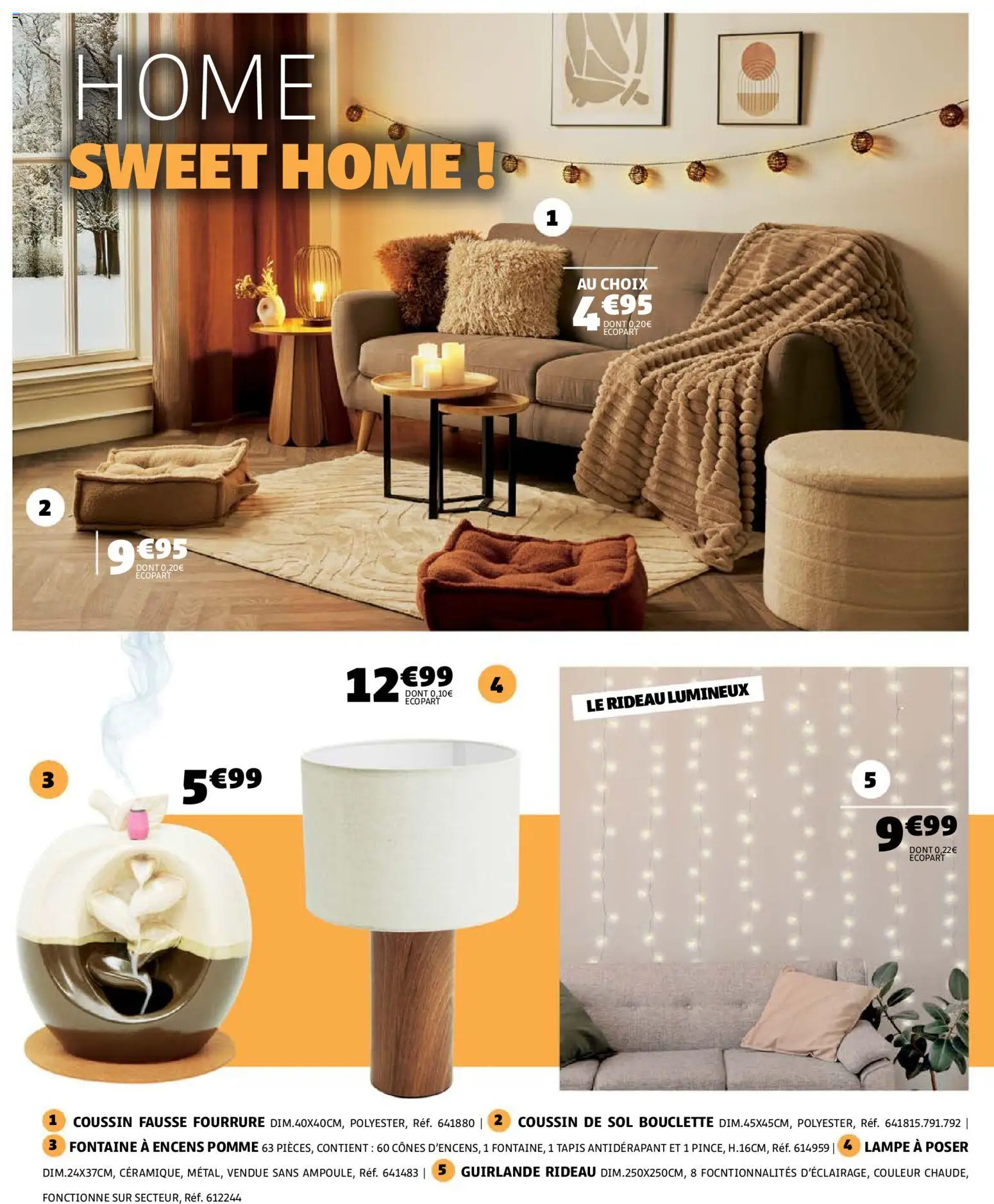 {H1} | Page: 16 | Produits: Pomme, Cônes, Lampe, Rideau