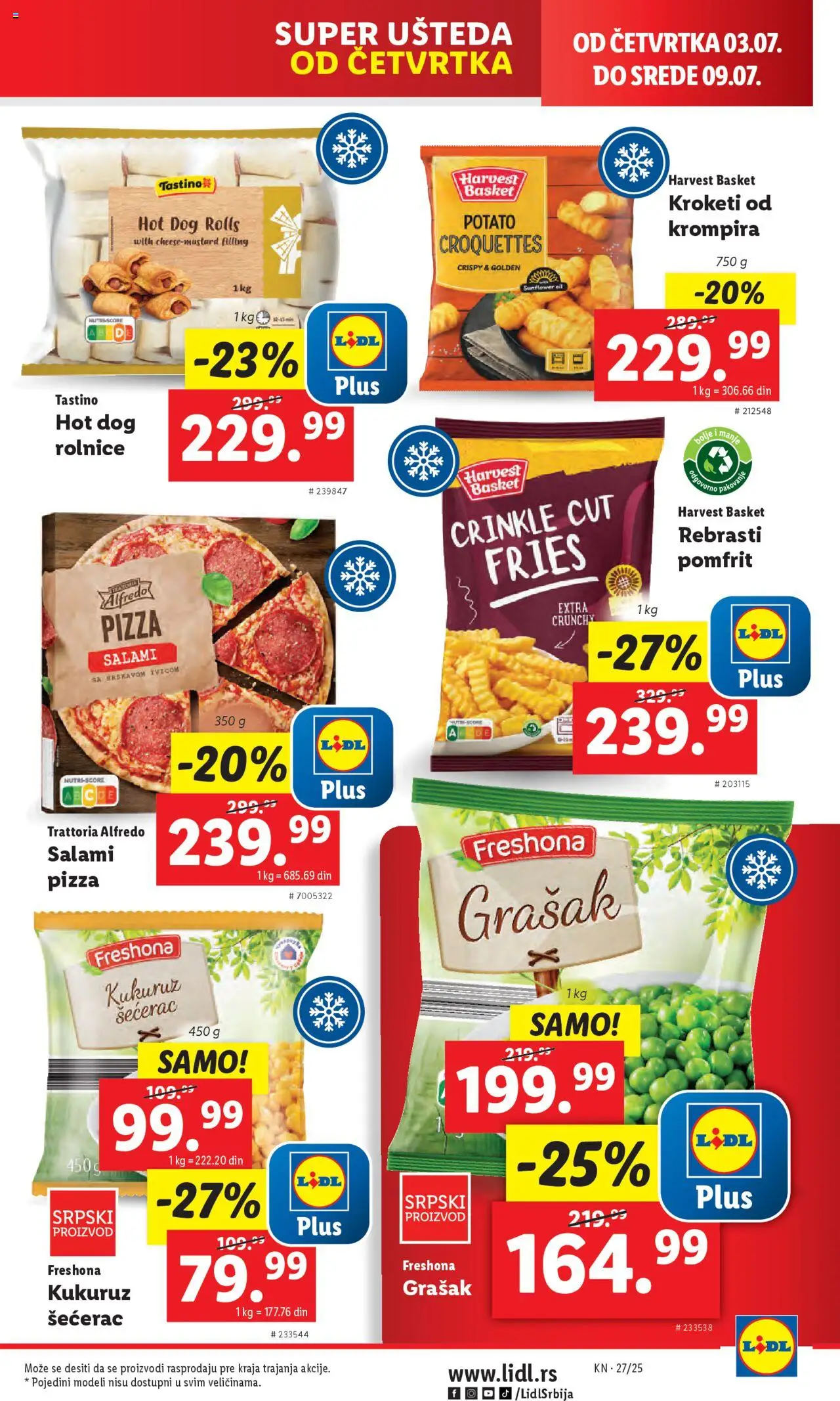 Lidl katalog - važi od 03.07.2025 | Strana: 21 | Proizvode: Grašak, Kukuruz, Pomfrit, Hot dog