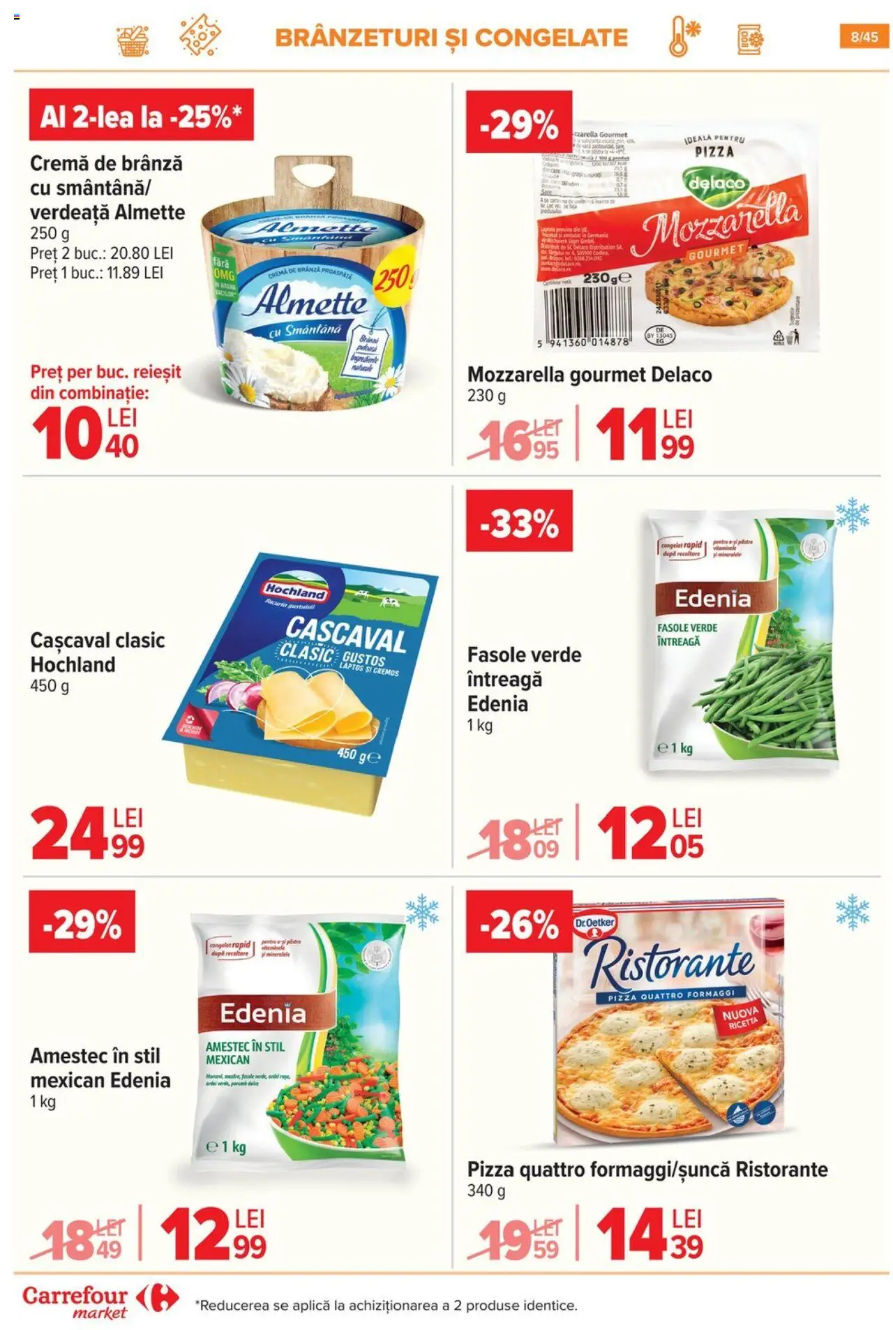 Noul catalog Carrefour – valabil de la 15.10.2025 | Pagină: 11 | Produse: Mozzarella, Cremă de brânză, Smântână, Verdeață
