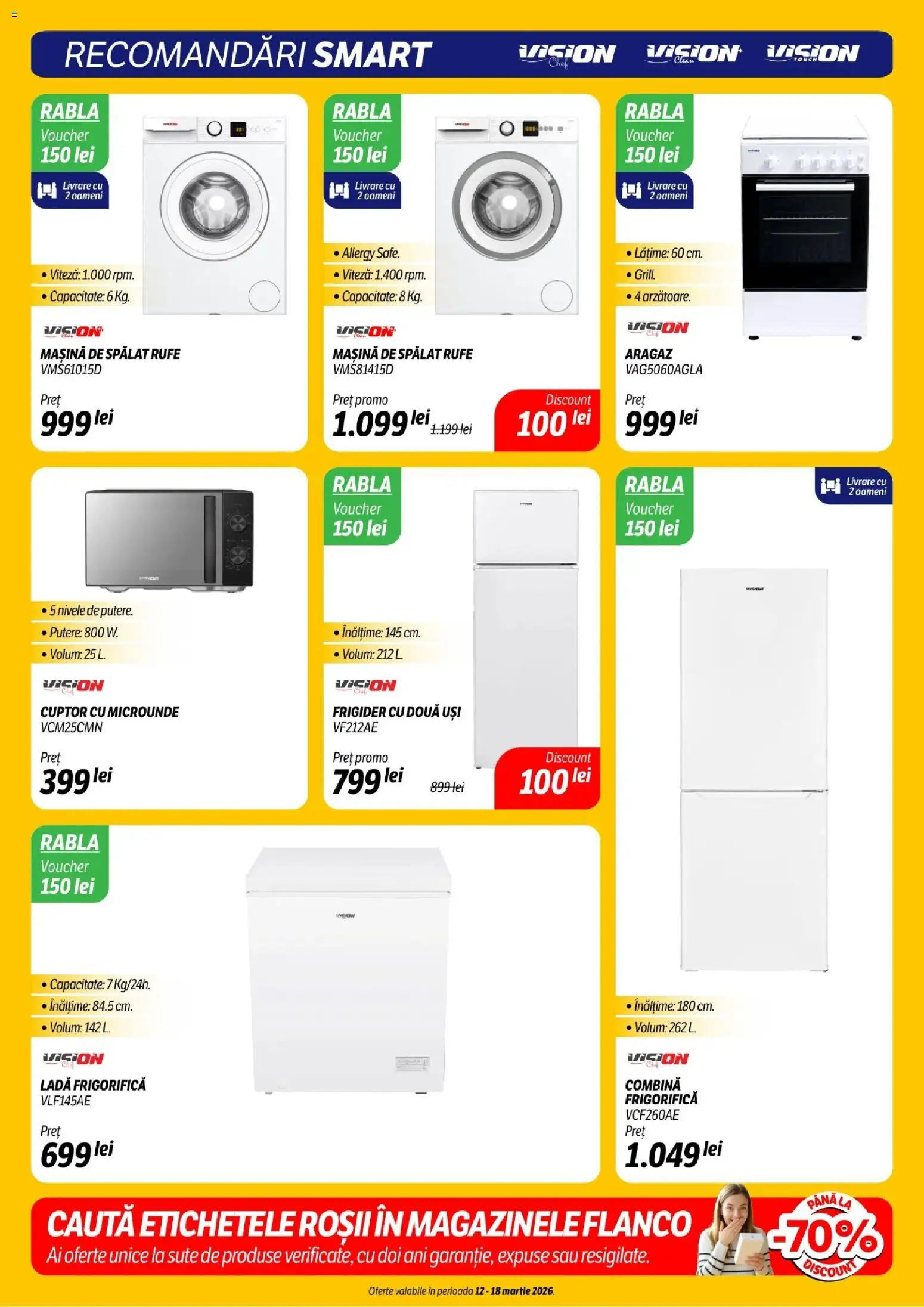 Noul catalog Flanco – valabil de la 12.03.2026 | Pagină: 20 | Produse: Mașină De Spălat, Cuptor, Aragaz, Ladă frigorifică