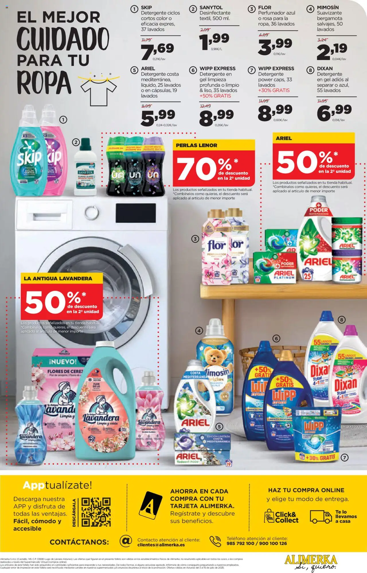 Alimerka folleto Asturias │ válido desde el 03.07.2025 | Página: 41 | Productos: Detergente, Té, Teléfono, Ropa