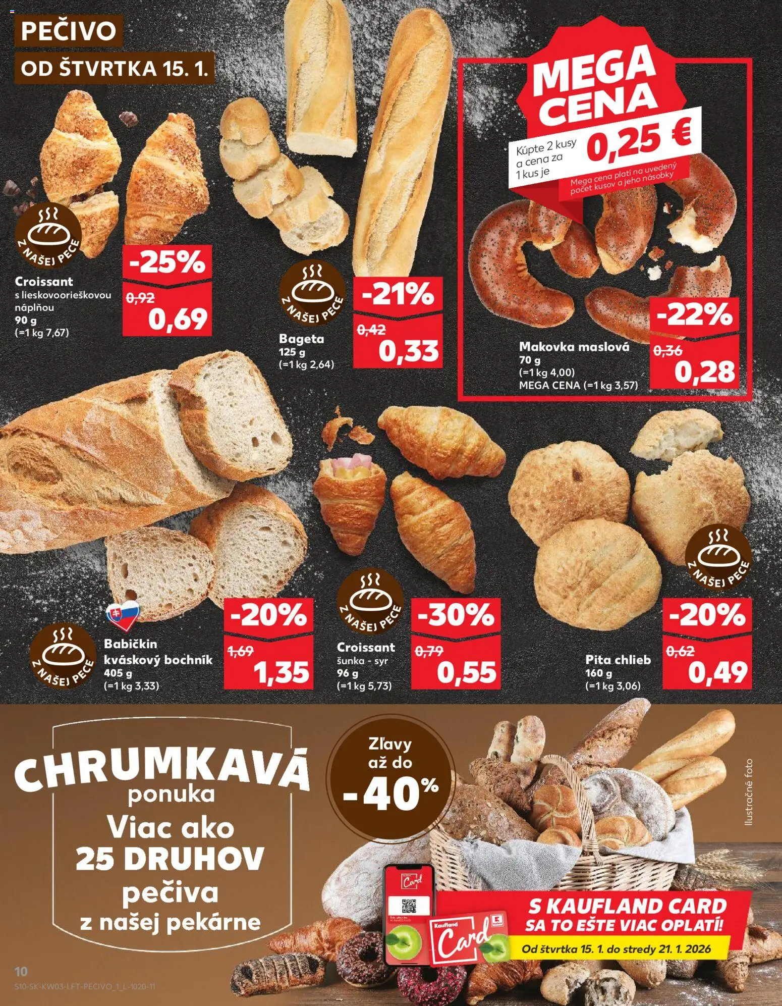 Nové Kaufland akcie – leták je platný od 15.01.2026 | Strana: 10 | Produkty: Syr, Šunka, Makovka, Pec