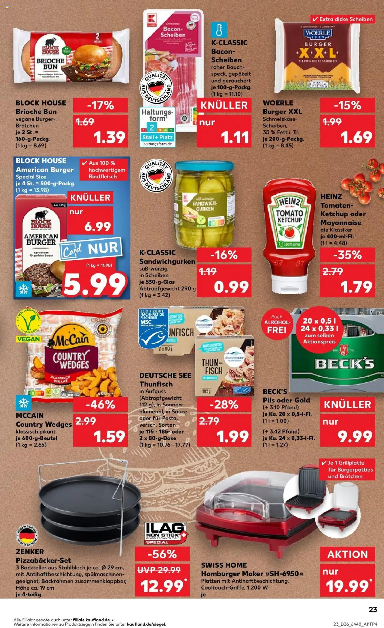 Kaufland prospekt Rüsselsheim Am Main	 – gültig ab 07.09.2025 | Seite: 23 | Produkte: Burger, Mayonnaise, Rindfleisch, Gurken