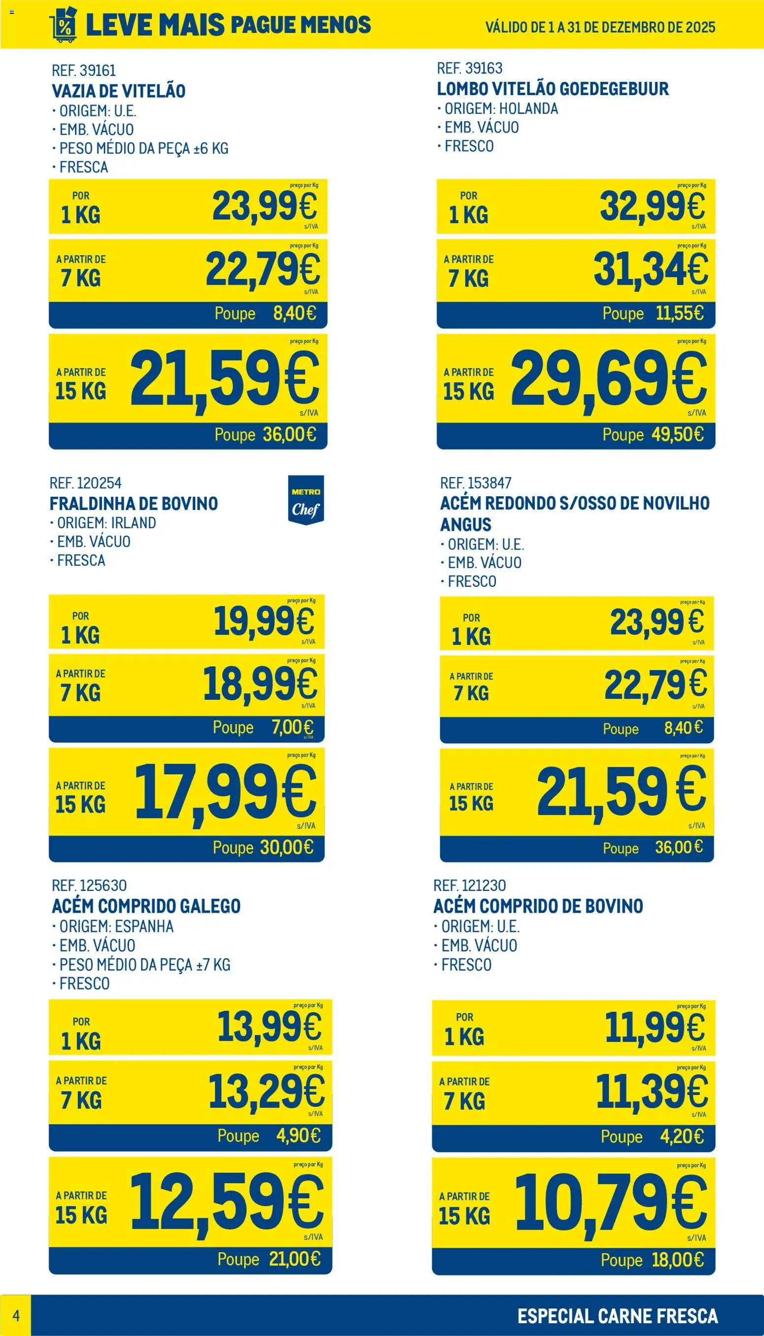 Makro Leve Mais Pague Menos - Carne Fresca │ válido de 01.12.2025 | Página: 4 | Produtos: Lombo, Carne