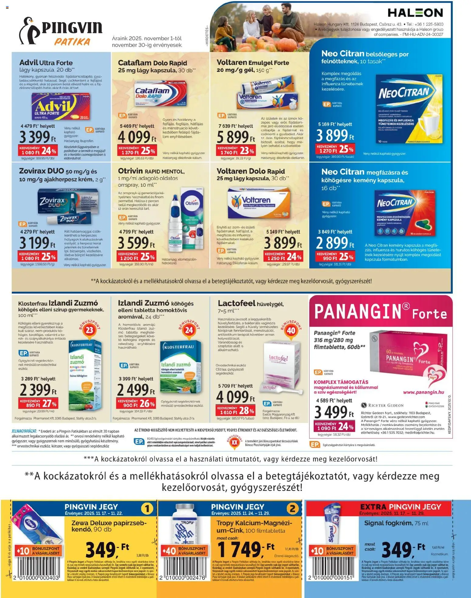 Pingvin Patika akciós ujság - amely érvényes a következő dátumtól: 01.11.2025 | Oldal: 5 | Termékek: Fellépő