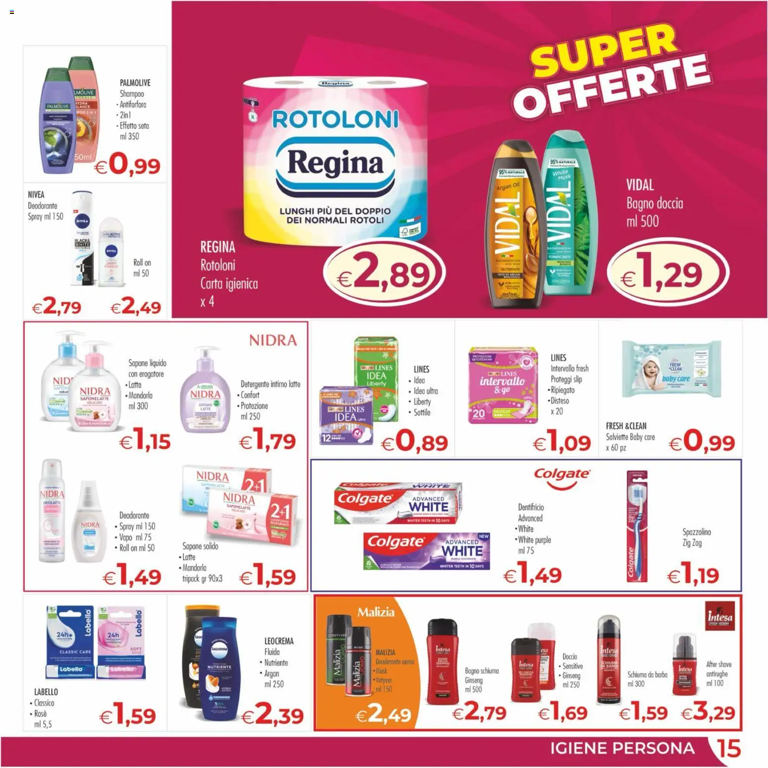 Volantino MerSi Supermercati del 08.04.2026 | Pagina: 15 | Prodotti: Carta igienica, Intimo, Slip, Latte