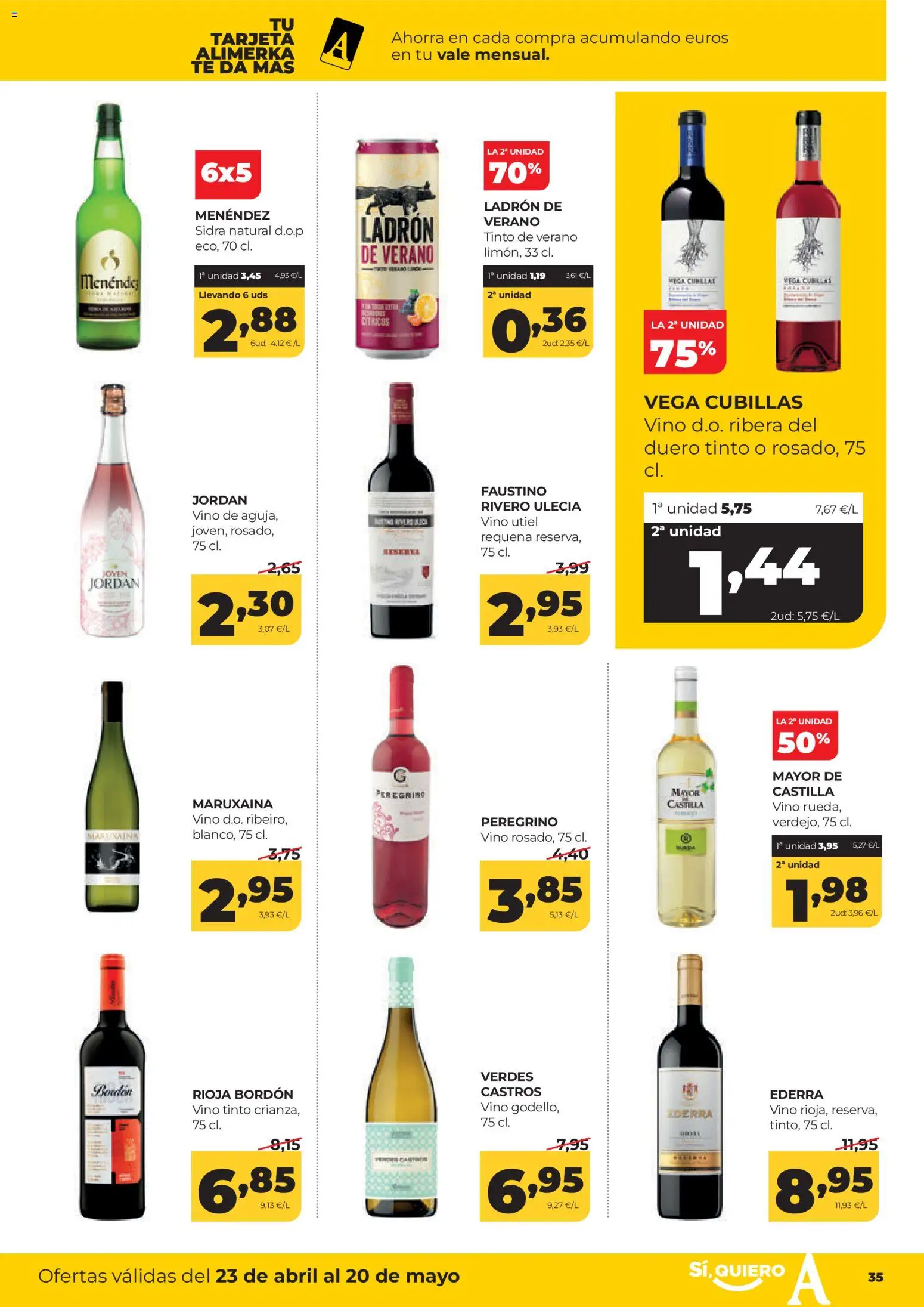 Alimerka folleto Castilla y León │ válido desde el 23.04.2026 | Página: 35 | Productos: Vino, Té, Vela