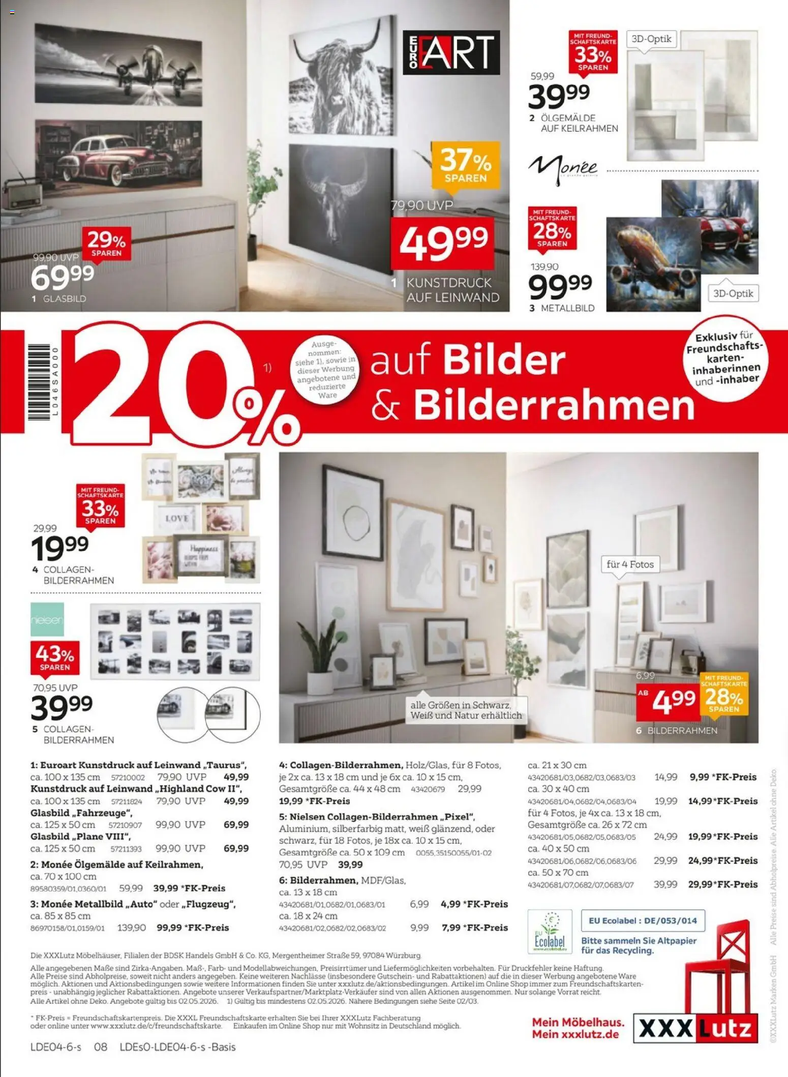 XXXLutz Wohnaccessoires II – gültig ab 11.04.2026 | Seite: 13 | Produkte: Bilder, Bilderrahmen