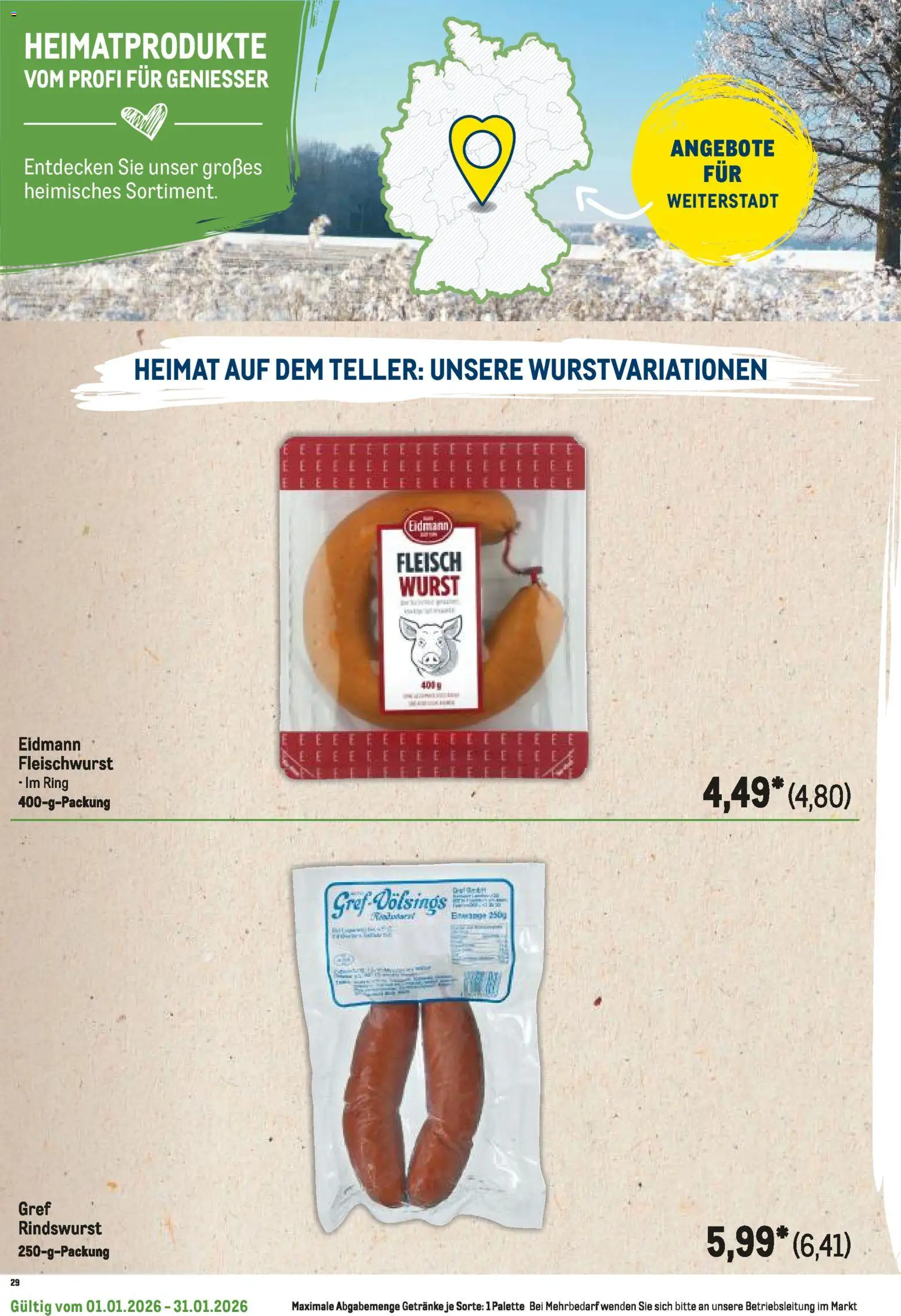 Metro  Regionaler Flyer – gültig ab 01.01.2026 | Seite: 36 | Produkte: Wurst, Fleisch
