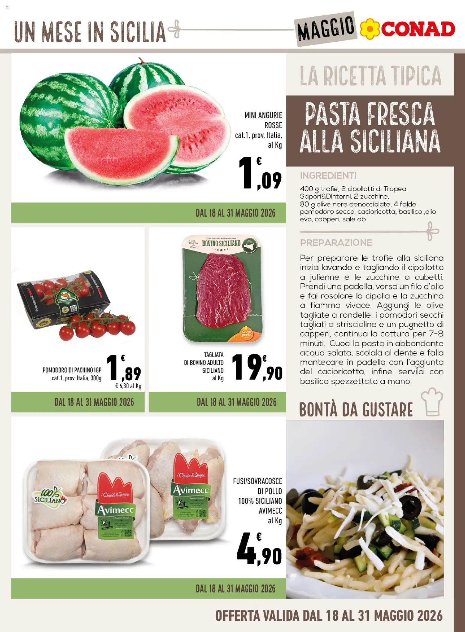 Volantino Conad del 29.04.2026 | Pagina: 7 | Prodotti: Bovino, Pollo, Pasta, Basilico