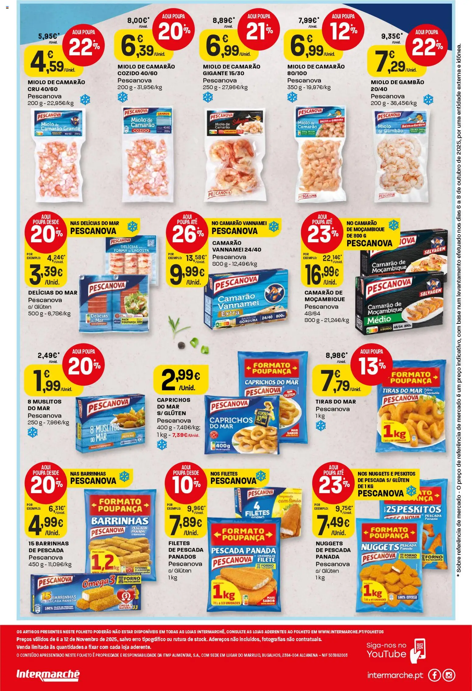 Intermarché Folheto Mini │ válido de 06.11.2025 | Página: 2 | Produtos: Forno, Camarão, Base, Nuggets