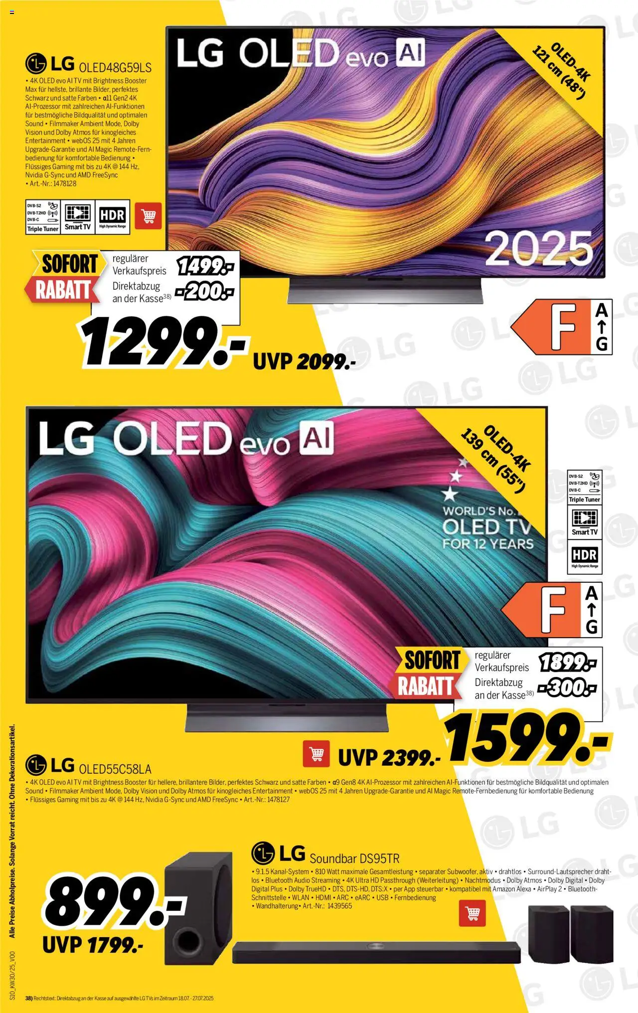 Medimax Prospekt 	 - gültig ab dem 19.07.2025 | Seite: 10 | Produkte: LG, USB, TV, Audio