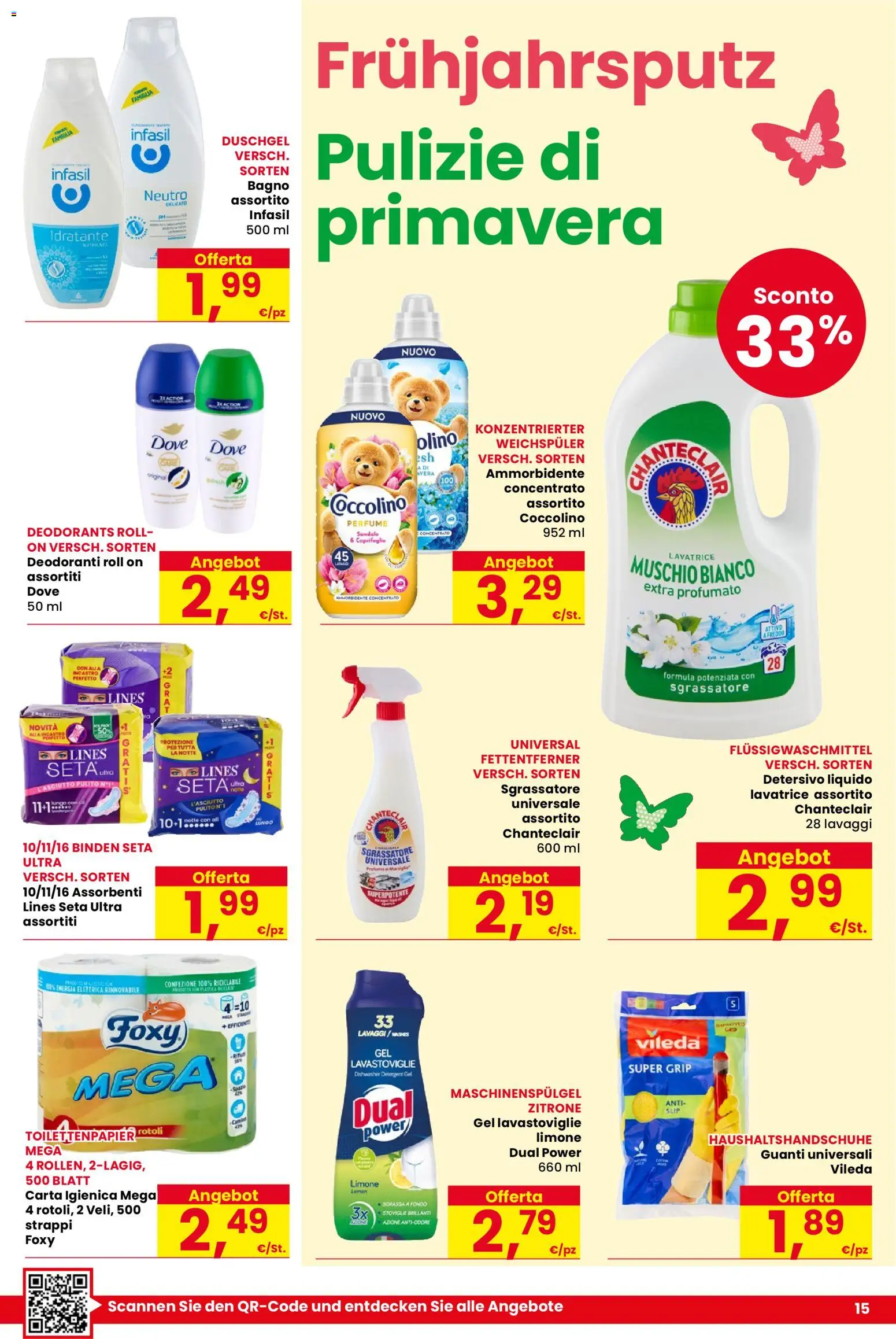 Volantino Despar del 09.04.2026 | Pagina: 15 | Prodotti: Carta igienica, Limone, Lavatrice, Bagno