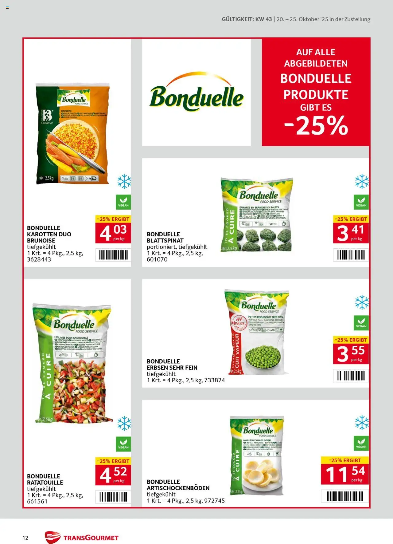Transgourmet  Zustellaktion gültig ab 20.10.2025 | Seite: 12 | Produkte: Erbsen