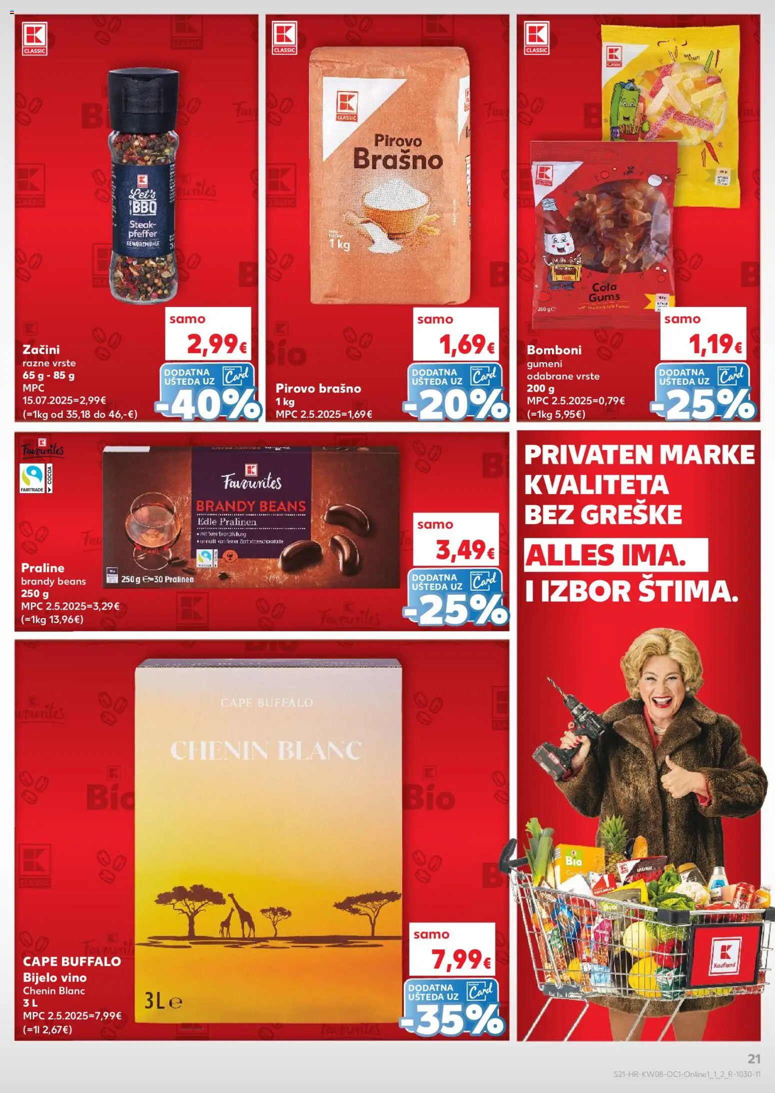 Kaufland katalog | vrijedi od 18.02.2026 | Stranica: 21 | Proizvodi: Praline, Bomboni, Brašno, Začini