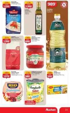 Auchan Akciós újság Debrecen - amely érvényes a következő dátumtól: 18.12.2025 | Oldal: 31 | Termékek: Leveskocka, Maggi, Rizs, Olívaolaj