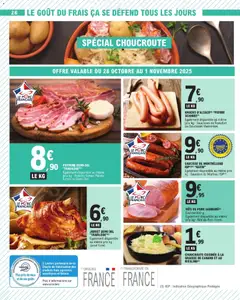 E.Leclerc - Prévisualisation de RÔTI DE PORC SAUMURÉ (1), Environ 950 g. Egalement disponible au même prix kg: Rôti de Porc Fumé. valide à partir de 28.10.2025 | Page: 26