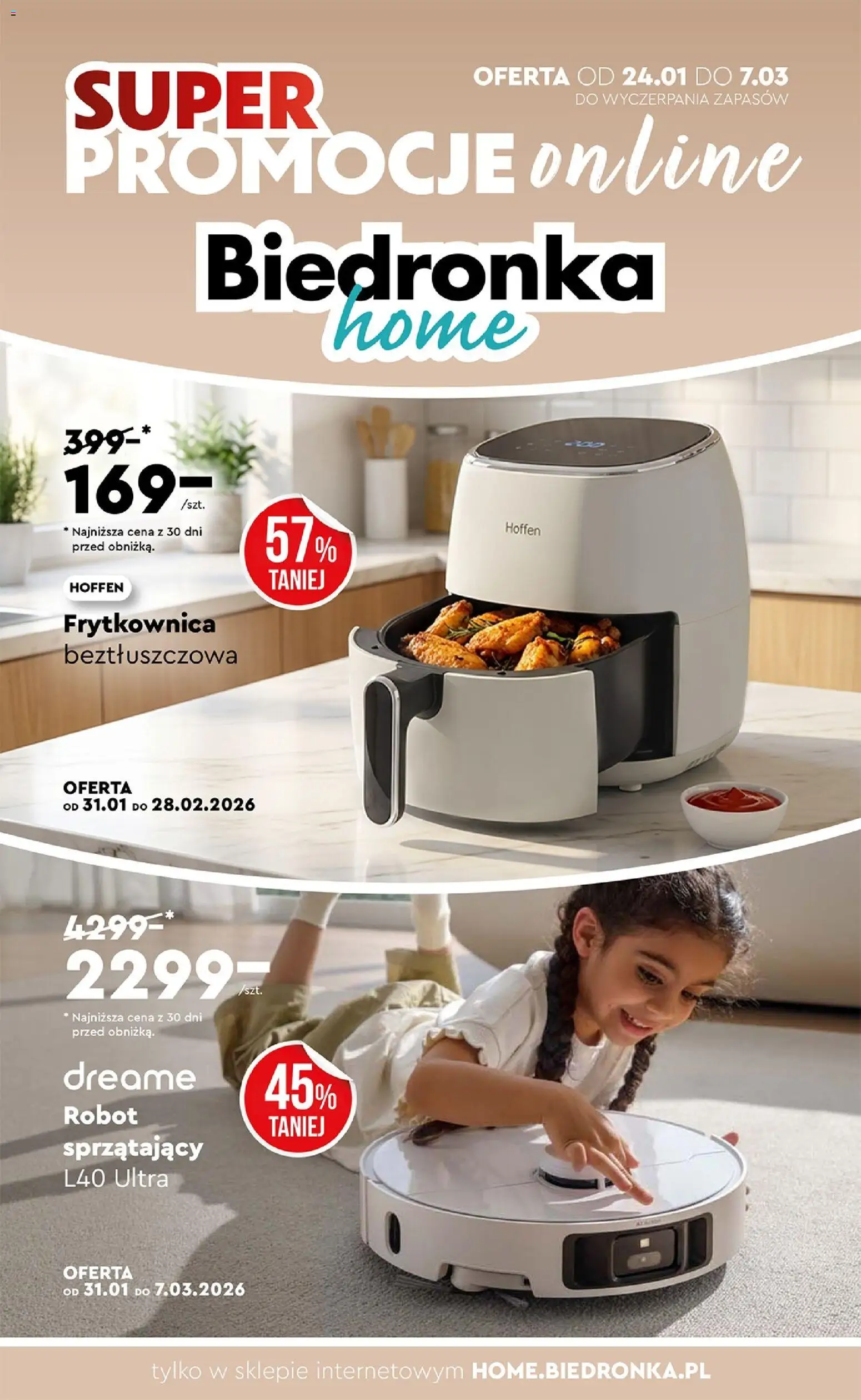 Biedronka gazetka - Home od 24.01.2026 | Strona: 1 | Produkty: Robot, Cleaner, Frytkownica, Frytkownica beztłuszczowa