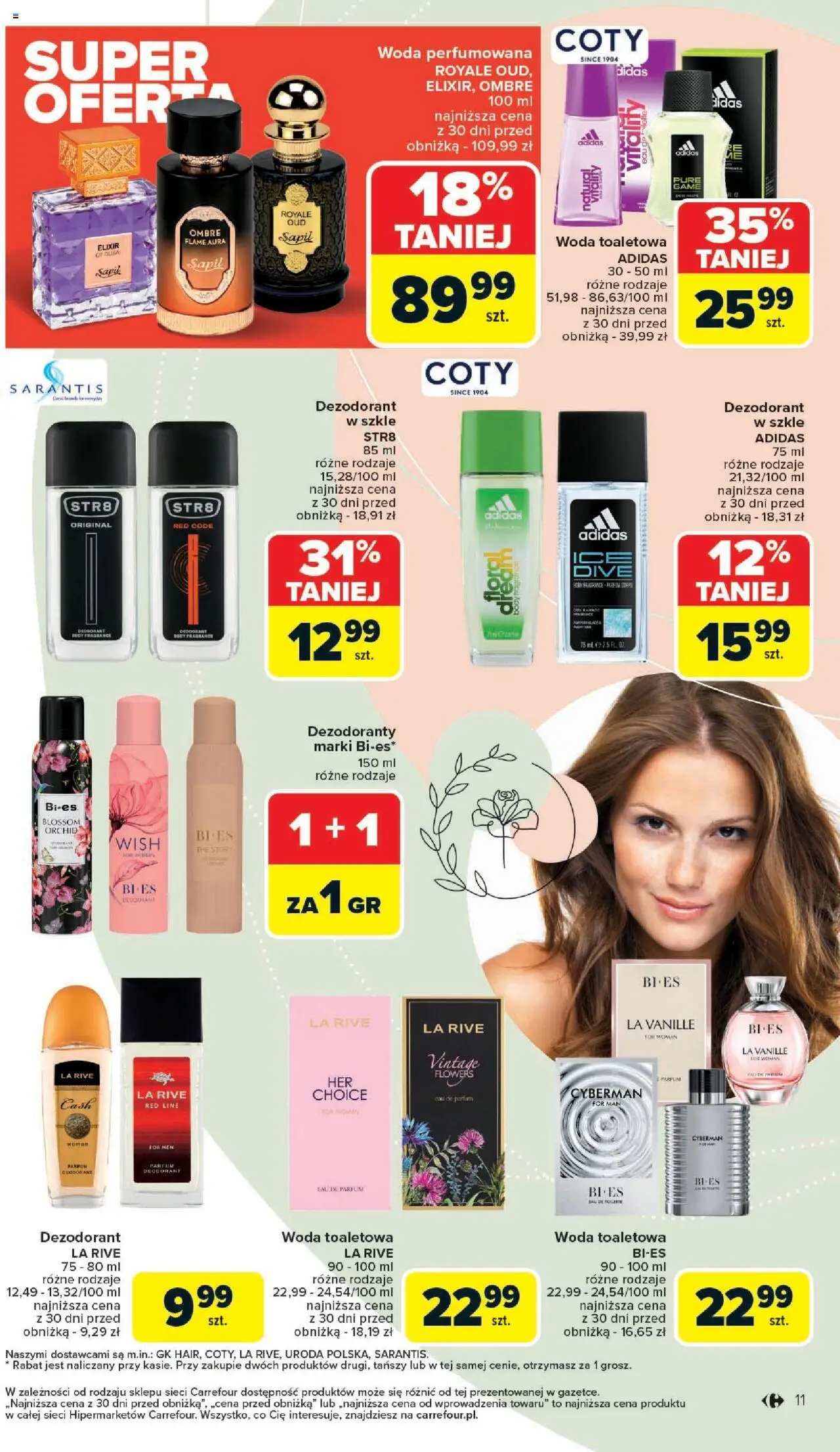 Carrefour Gazetka - Zadbać o siebie od 18.08.2025 | Strona: 11 | Produkty: Woda toaletowa, Body, Dezodorant, Woda