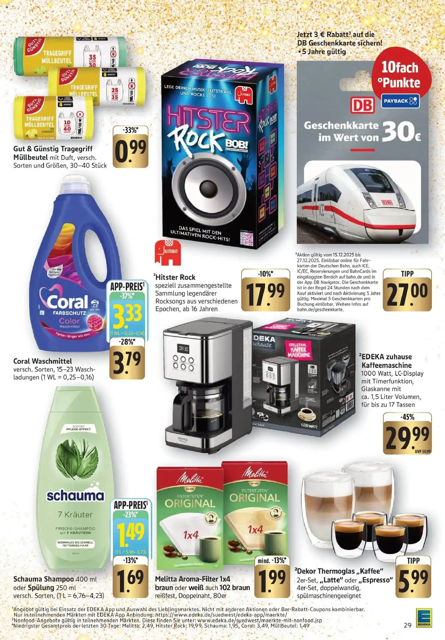 Edeka prospekt Göppingen	 – gültig ab 15.12.2025 | Seite: 29 | Produkte: Spiel, Shampoo, Waschmittel, Rock