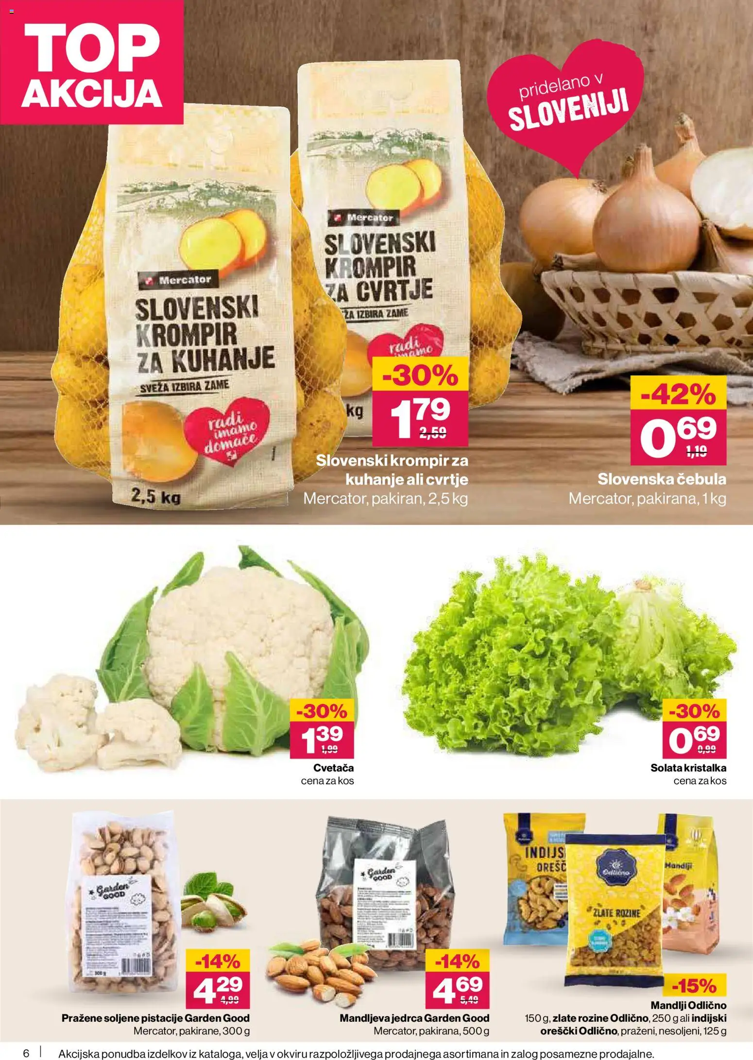 Novi Mercator katalog ponudbe – veljaven od 20.11.2025 | Stran: 6 | Izdelki: Pistacije, Orescki, Solata, Krompir