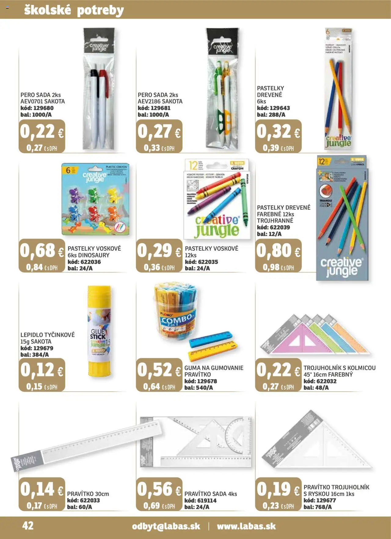Labaš magazín │ platný od 25.07.2025 | Strana: 42 | Produkty: Pero, Pastelky