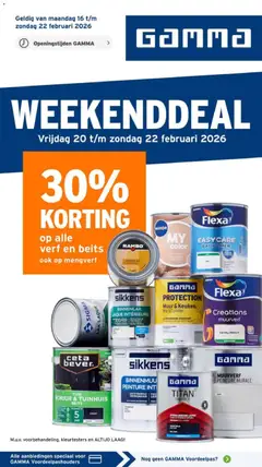 GAMMA - Weekenddeal - Voorbeeld van een folder van GAMMA, geldig van 16.02.2026