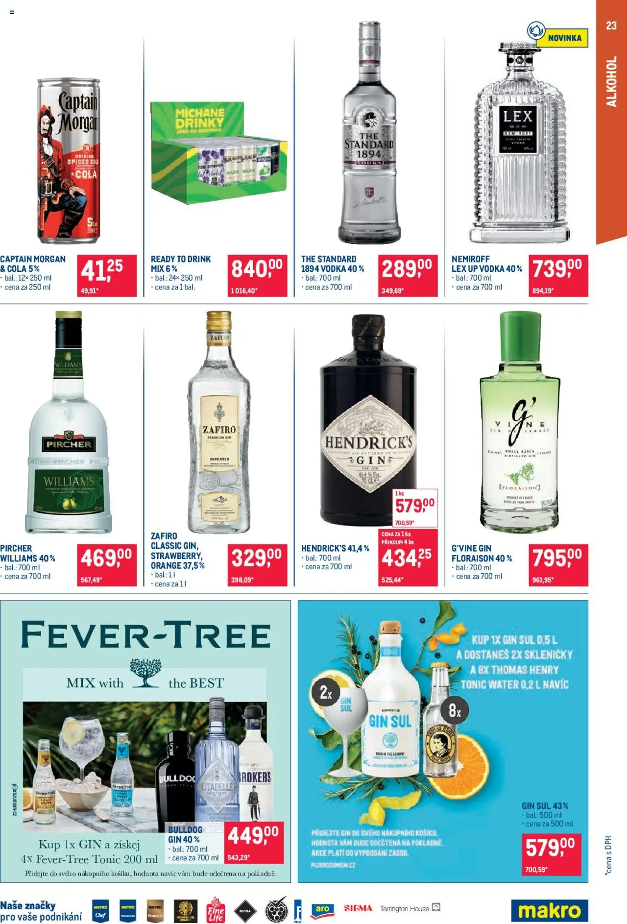 Makro leták - Pro milovníky jídla od 21.05.2025 | Strana: 23 | Produkty: Morgan, Gin, Tonic, Skleničky