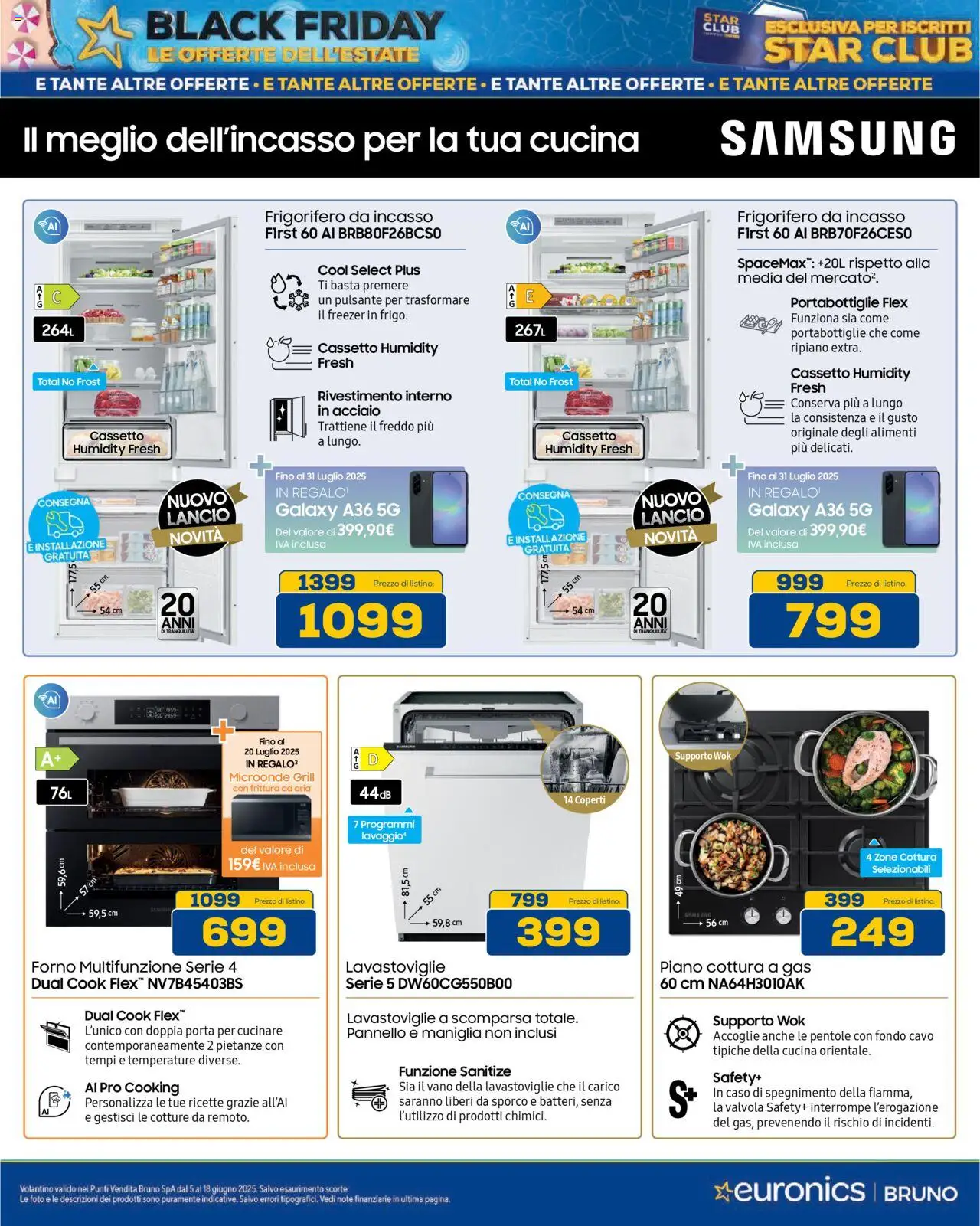 Volantino Euronics del 05.06.2025 | Pagina: 46 | Prodotti: Microonde, Lavastoviglie, Cavo, Forno