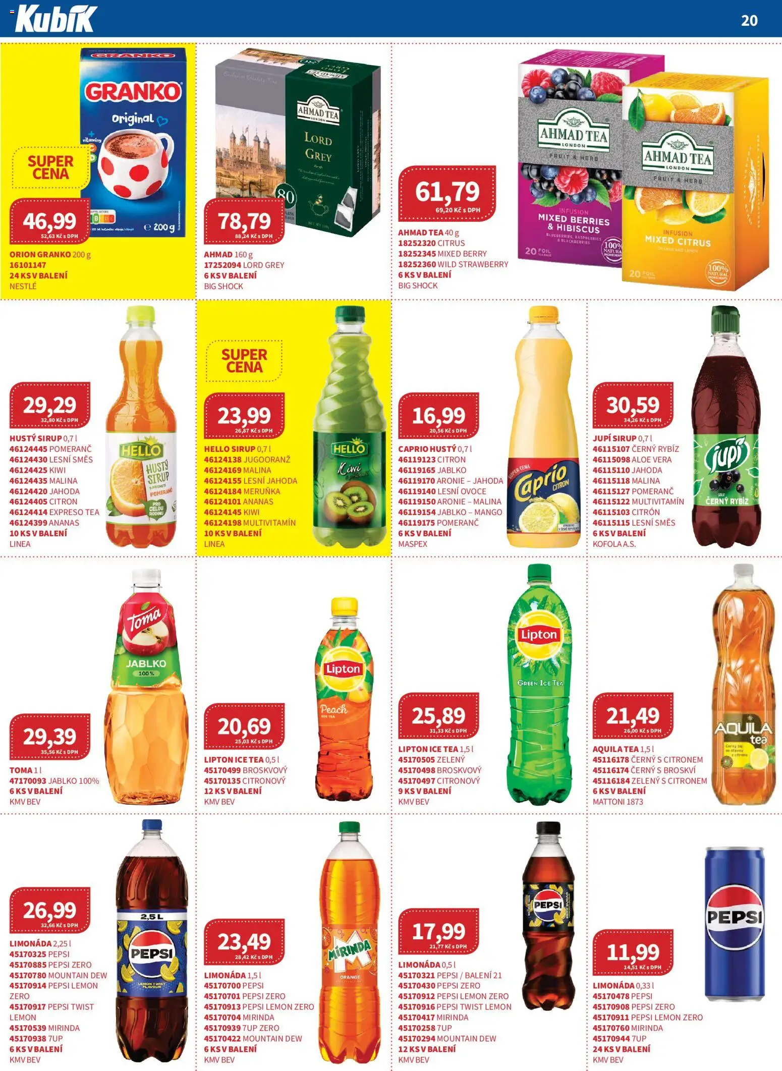 Kubík leták - Velkoobchod 11/2025 od 01.11.2025 | Strana: 20 | Produkty: Pepsi, Mountain Dew, Jupí, Citron