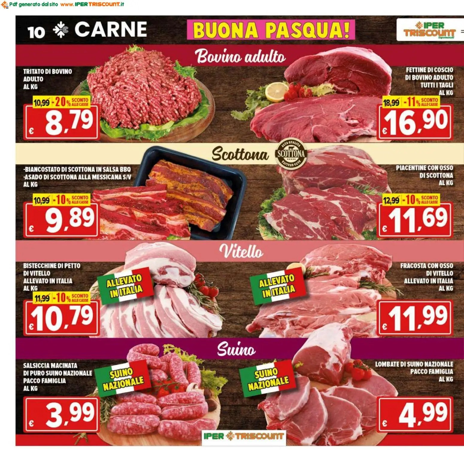Volantino Ipertriscount del 27.03.2026 | Pagina: 10 | Prodotti: Bovino, Salsa, Suino, Salsiccia