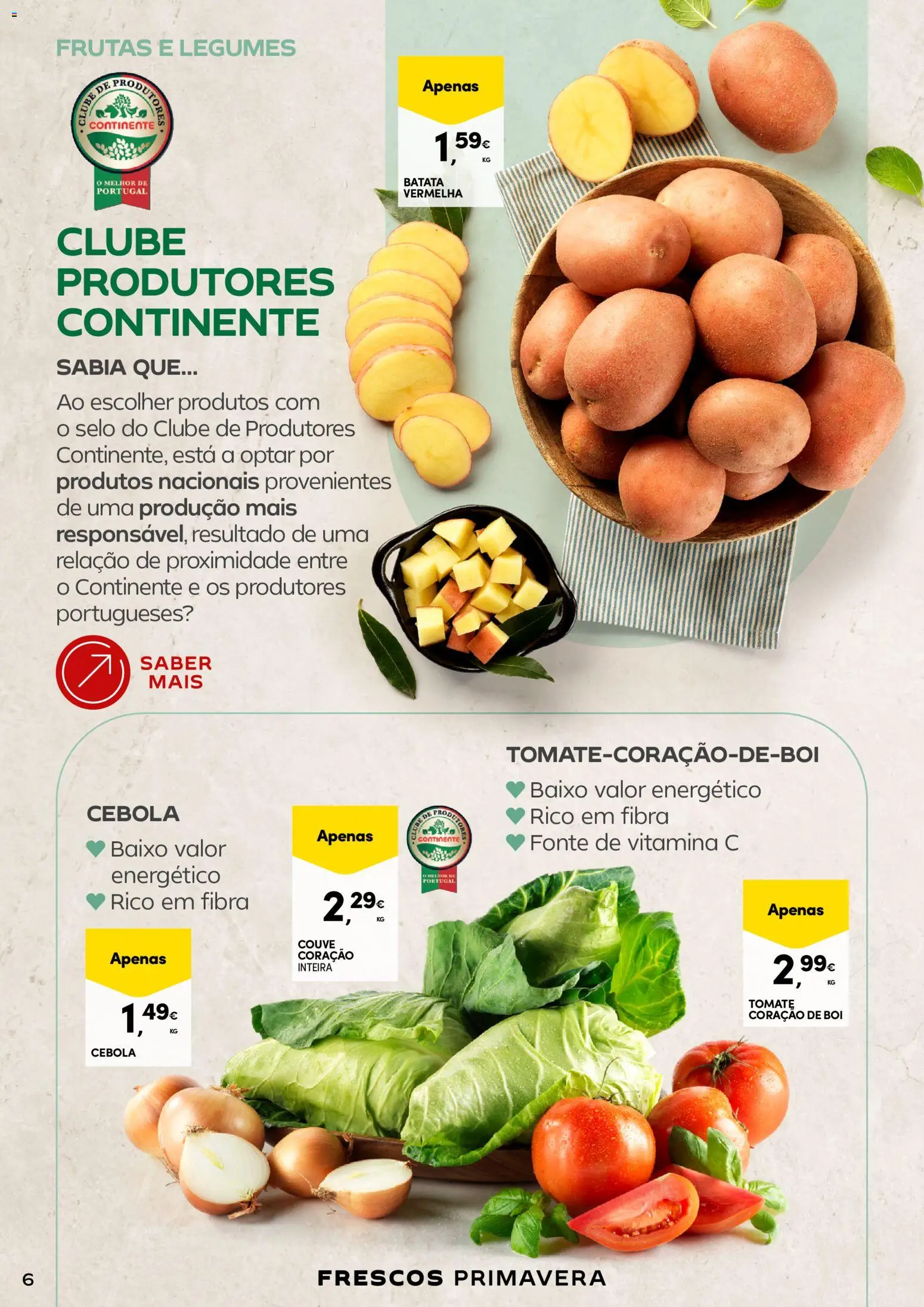 Continente - A frescura da primavera │ válido de 17.03.2026 | Página: 6 | Produtos: Batata, Vitamina c, Tomate, Couve