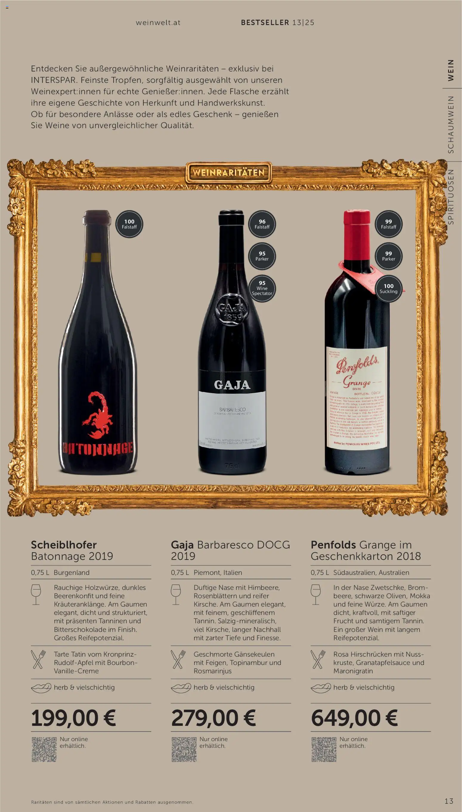 Interspar Wein Welt gültig ab 11.12.2025 | Seite: 13 | Produkte: Wein, Bourbon