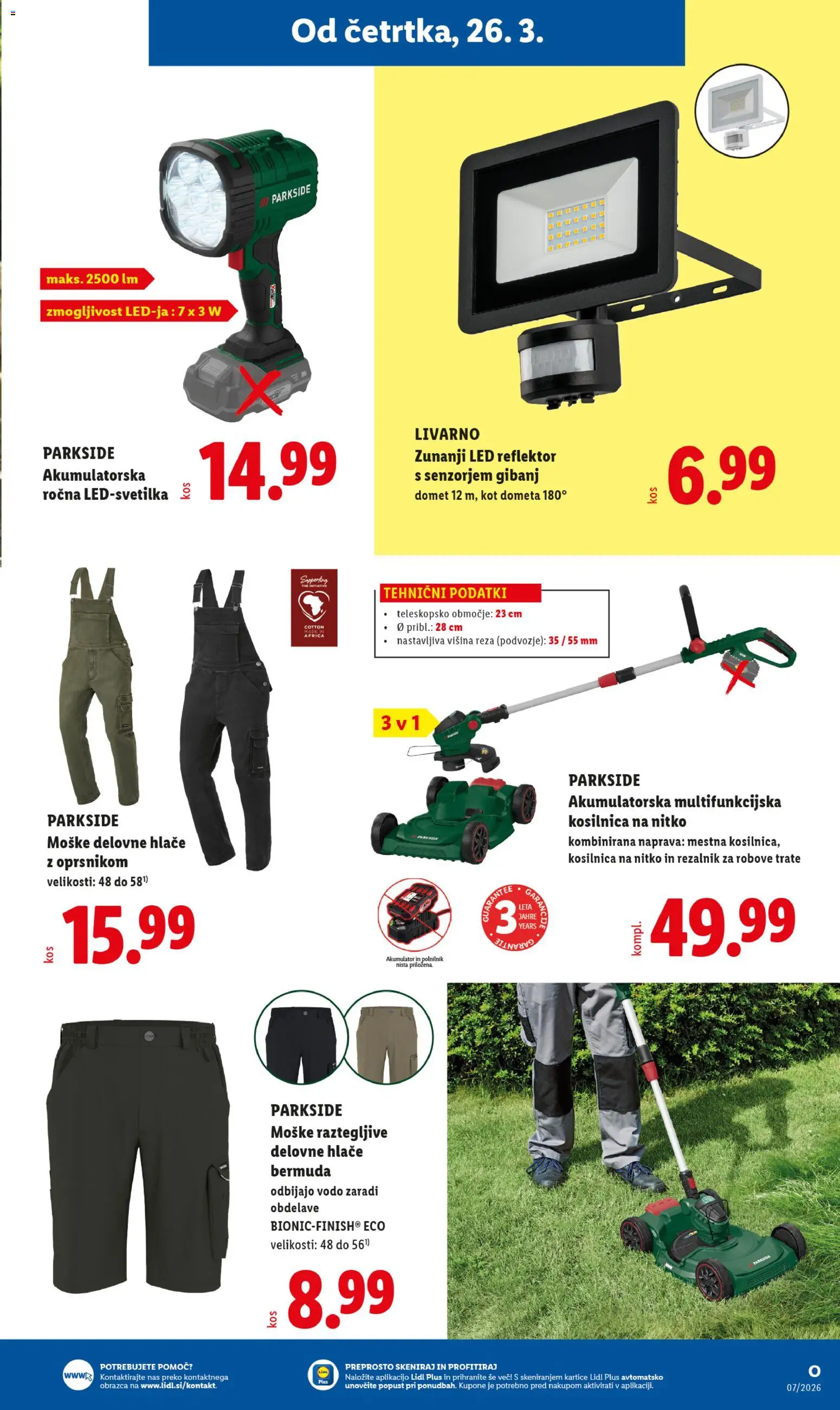 Novi Lidl katalog ponudbe – veljaven od 20.04.2026 | Stran: 19 | Izdelki: Led reflektor, Rezalnik, Zunanji led reflektor, Polnilnik