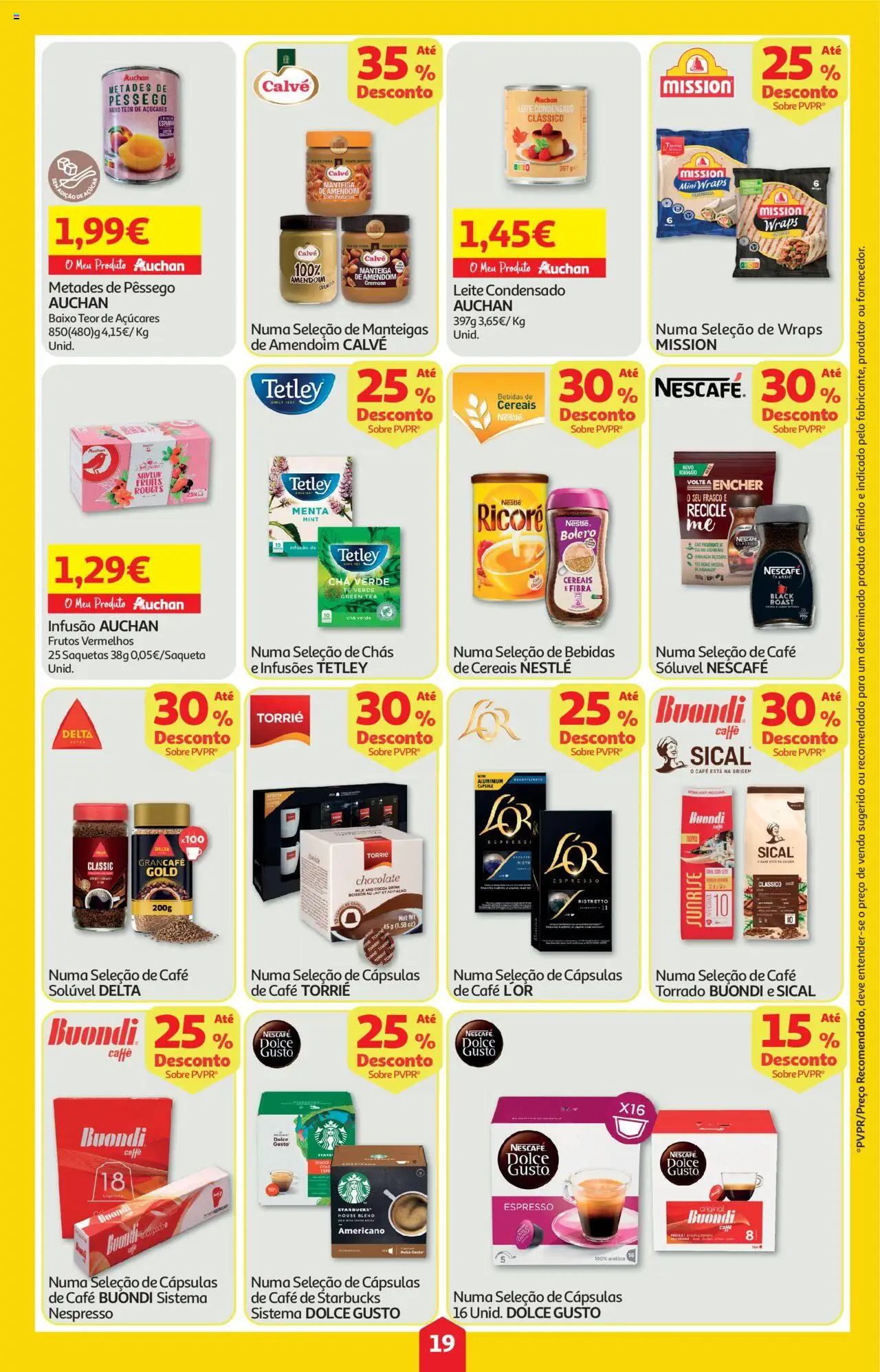 Auchan folheto │ válido de 16.10.2025 | Página: 19 | Produtos: Leite, Chás, Chá, Açúcar