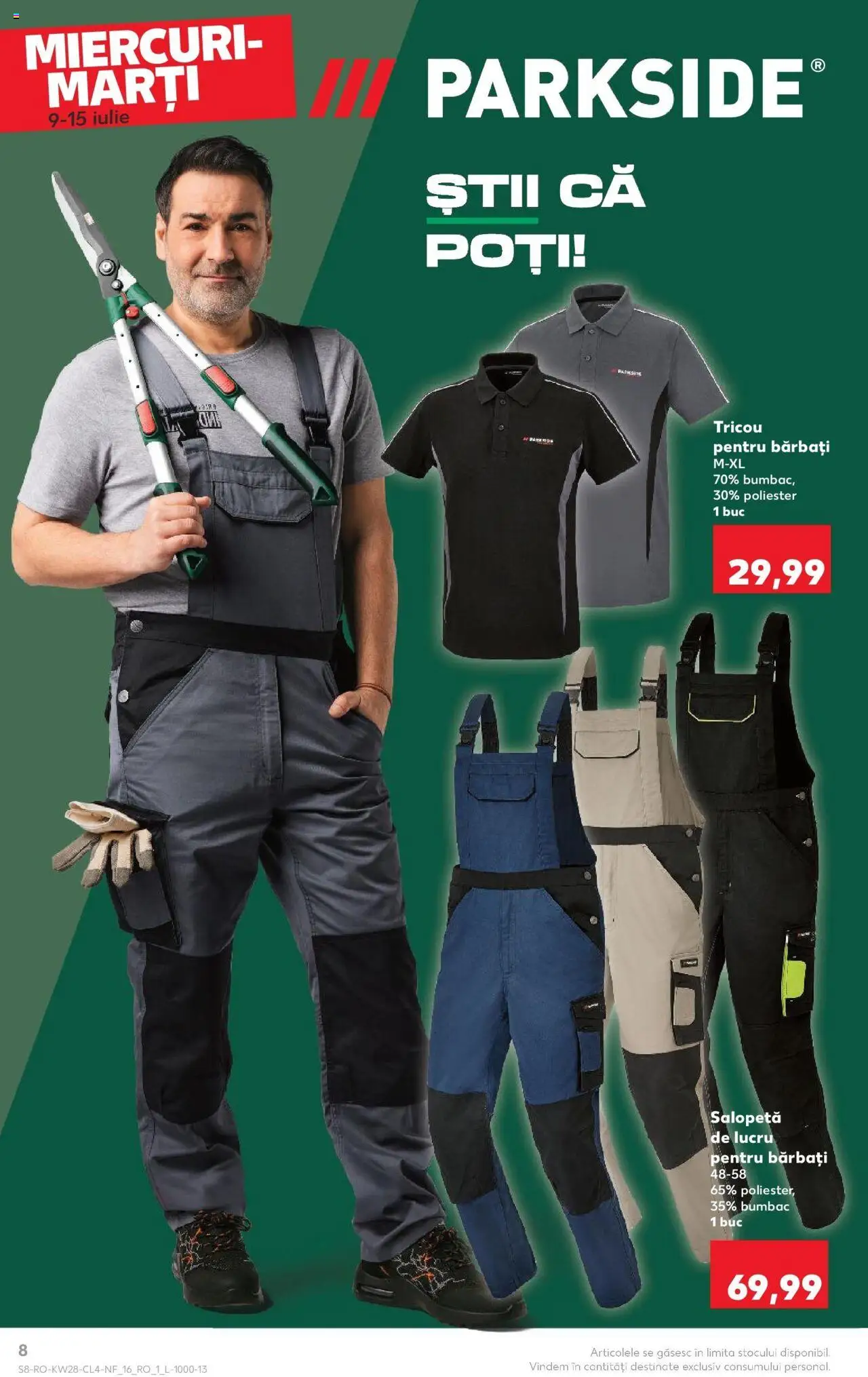 Catalog Kaufland - Galați Nonfood – valabil de la 09.07.2025 | Pagină: 8 | Produse: Kestane, Tricou, Salopetă