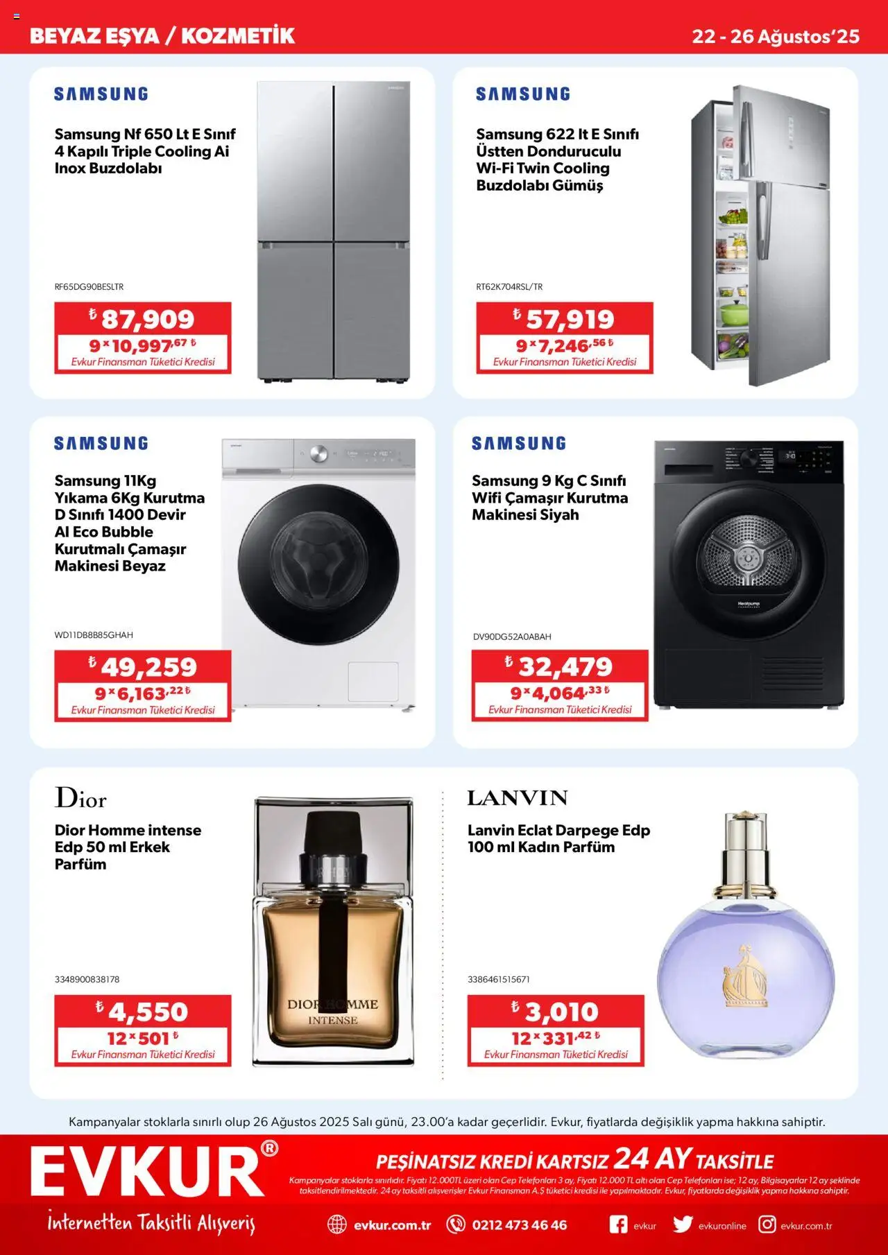 Evkur Katalog - 22.08.2025 tarihinden itibaren geçerlidir | Sayfa: 8 | Ürünler: Parfüm, Buzdolabı, Çamaşır makinesi