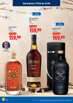 Pogląd oferty "Ron Zacapa Solera Gran Reserva, rum, 700 ml, 1L=228,56" - ważna od 17.03.2026 | Strona: 39 | Produkty: Rum, Zacapa