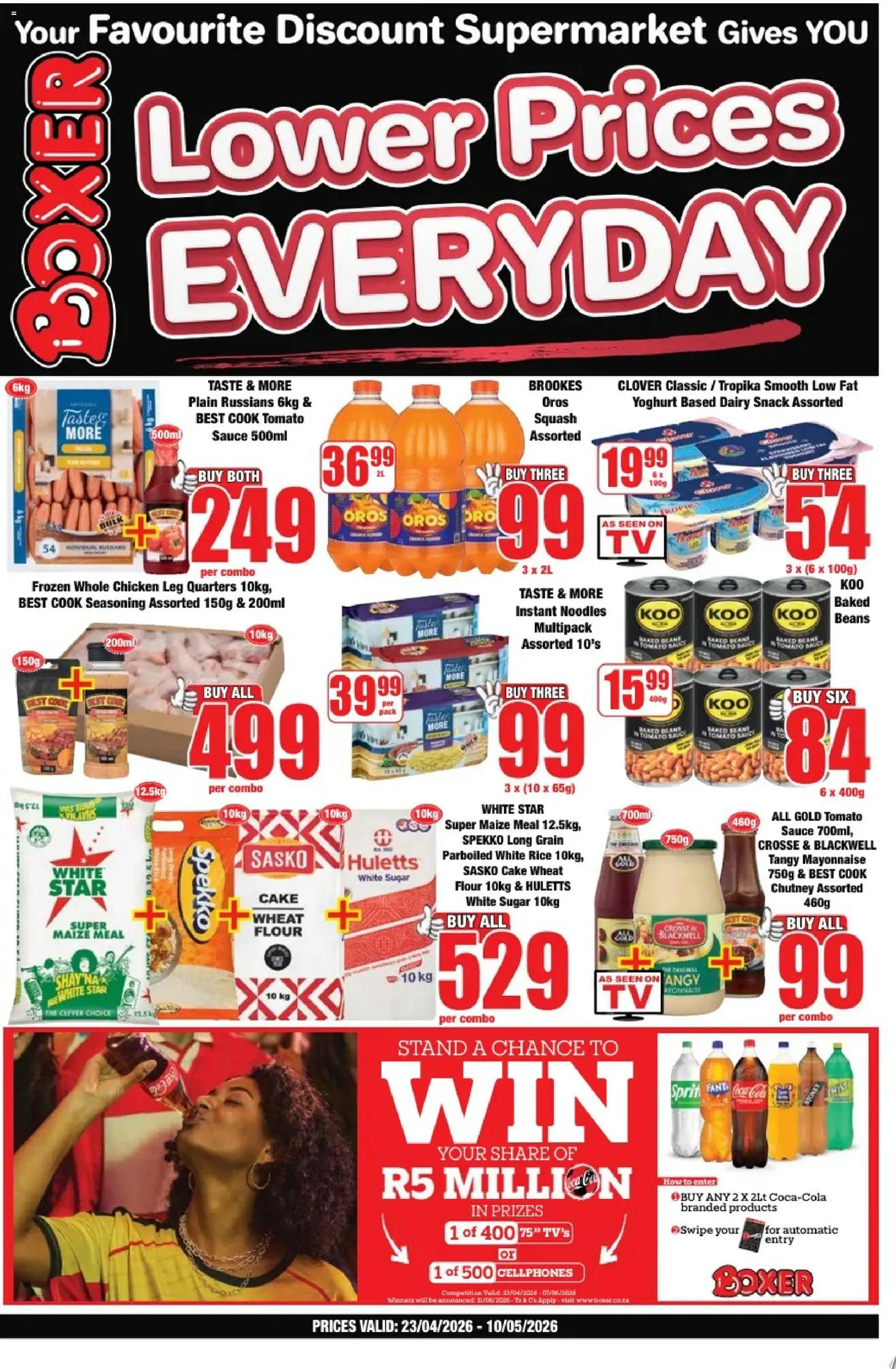 New Boxer catalogue – valid from 23.04.2026 | Page: 1 | Products: Squash, Rice, Noodles, Tomato sauce