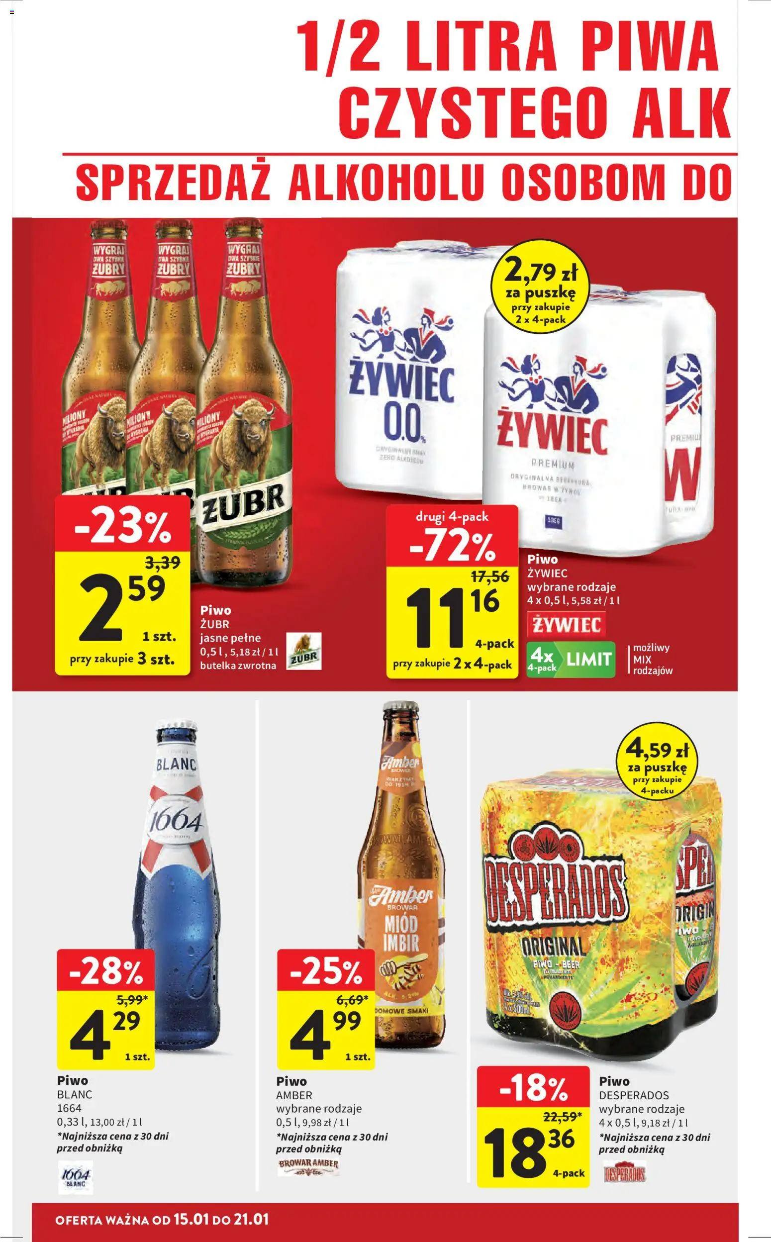 Intermarche Gazetka od 15.01.2026 | Strona: 40 | Produkty: Imbir, Miód, Piwo