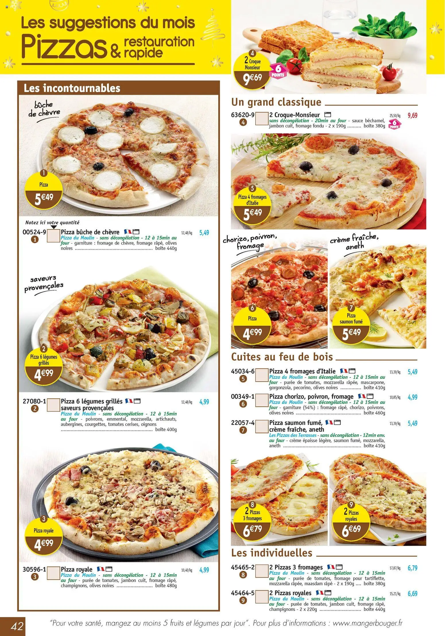 {H1} | Page: 42 | Produits: Saumon fumé, Mozzarella, Jambon, Oignons