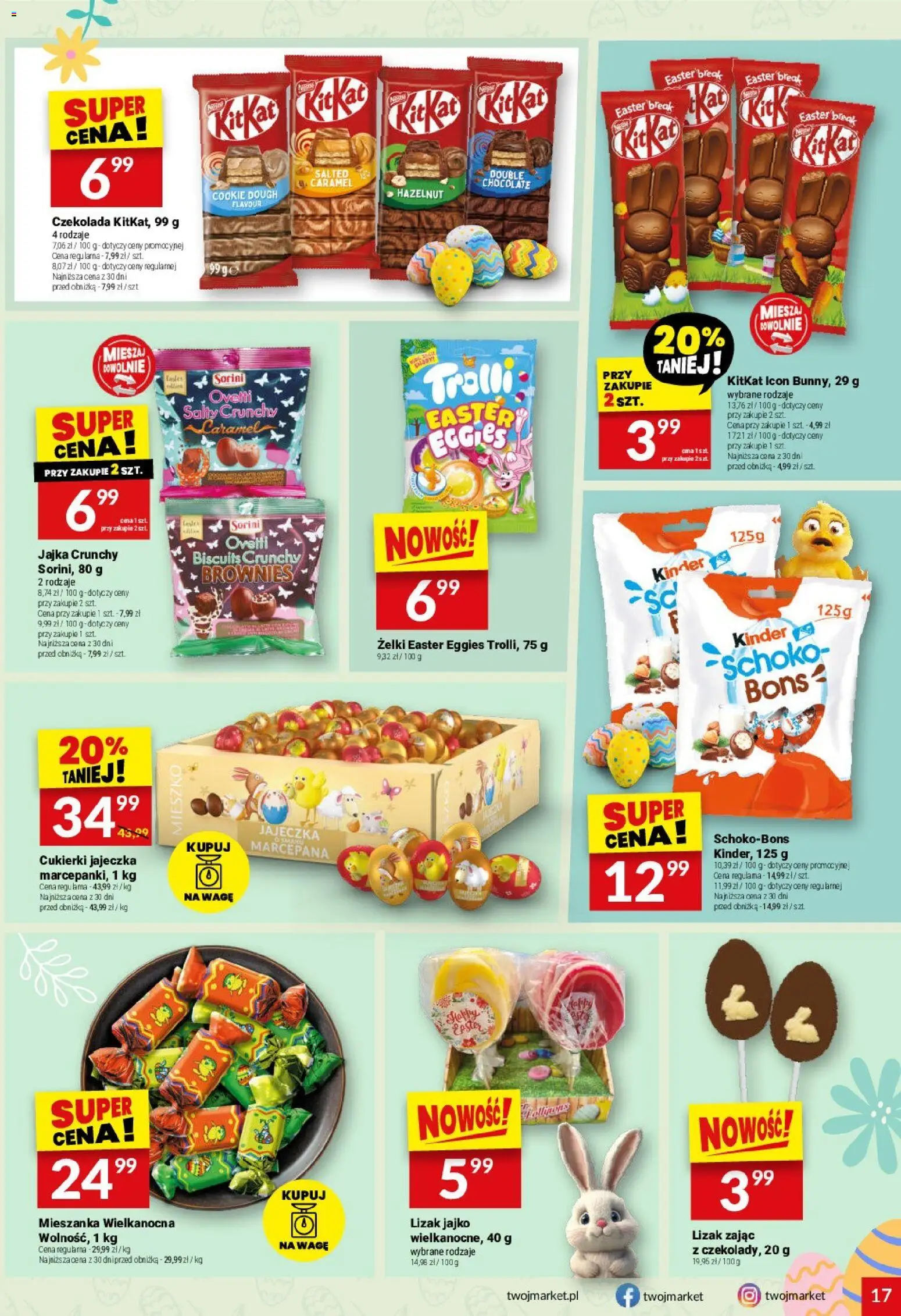Twój Market gazetka od 11.03.2026 | Strona: 17 | Produkty: Żelki, Jajka, Czekolada, Cukierki