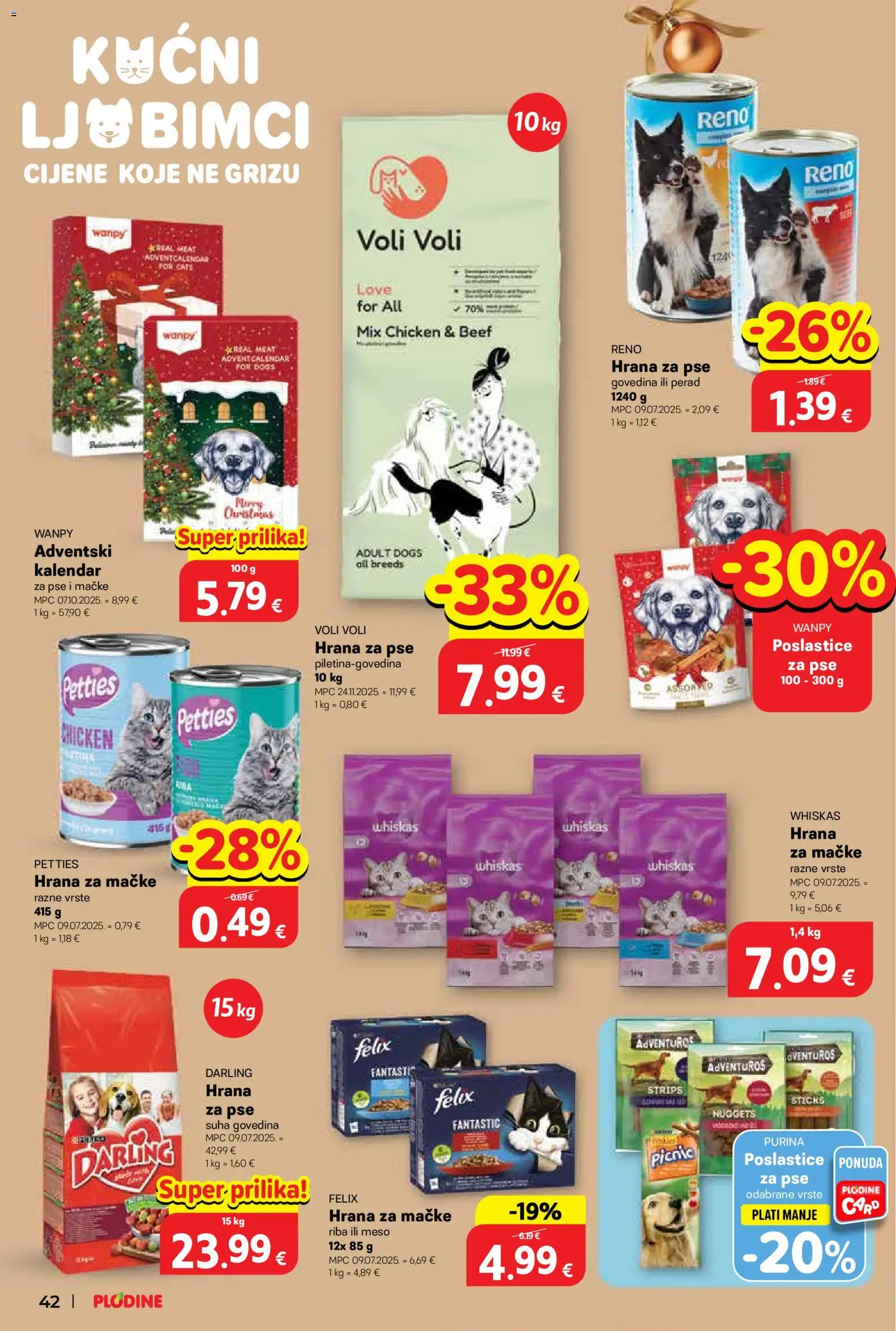 Plodine katalog | vrijedi od 10.12.2025 | Stranica: 42 | Proizvodi: Meso, Hrana za pse, Riba, Govedina