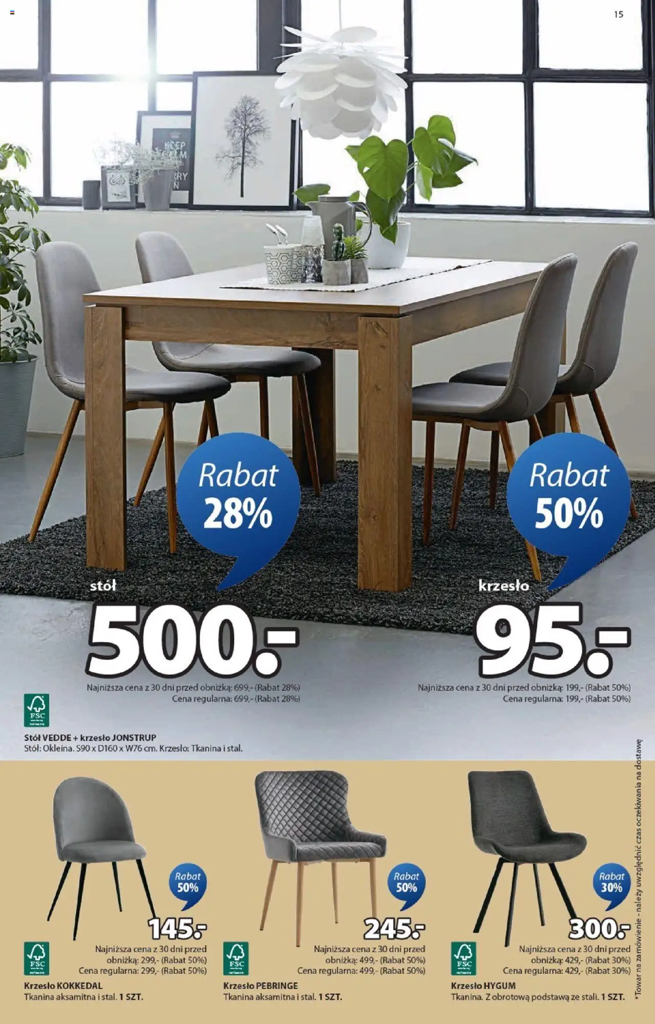 JYSK Gazetka od 08.10.2025 | Strona: 15 | Produkty: Stół, Krzesło
