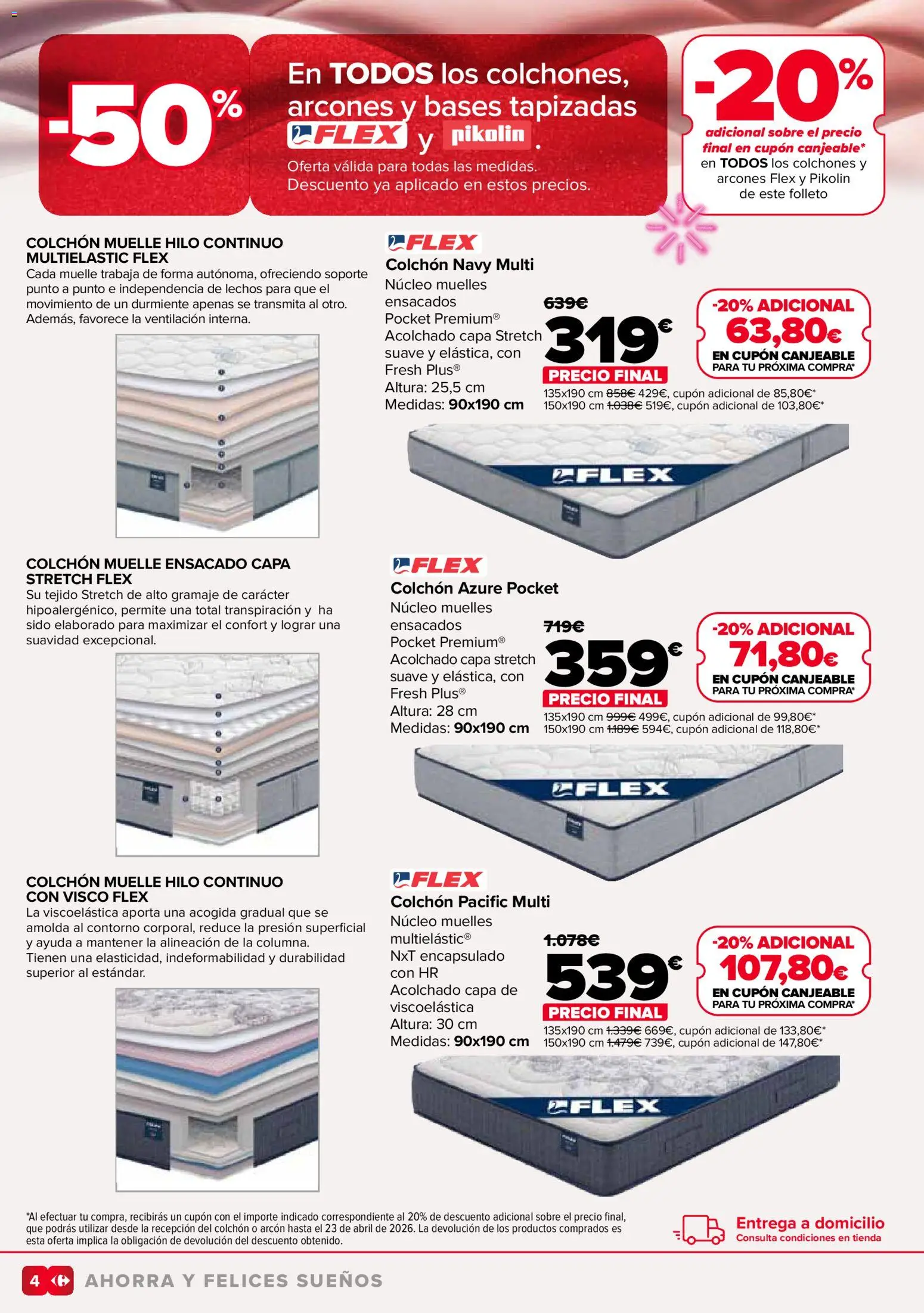 Carrefour Colchones │ válido desde el 25.02.2026 | Página: 4 | Productos: Colchon