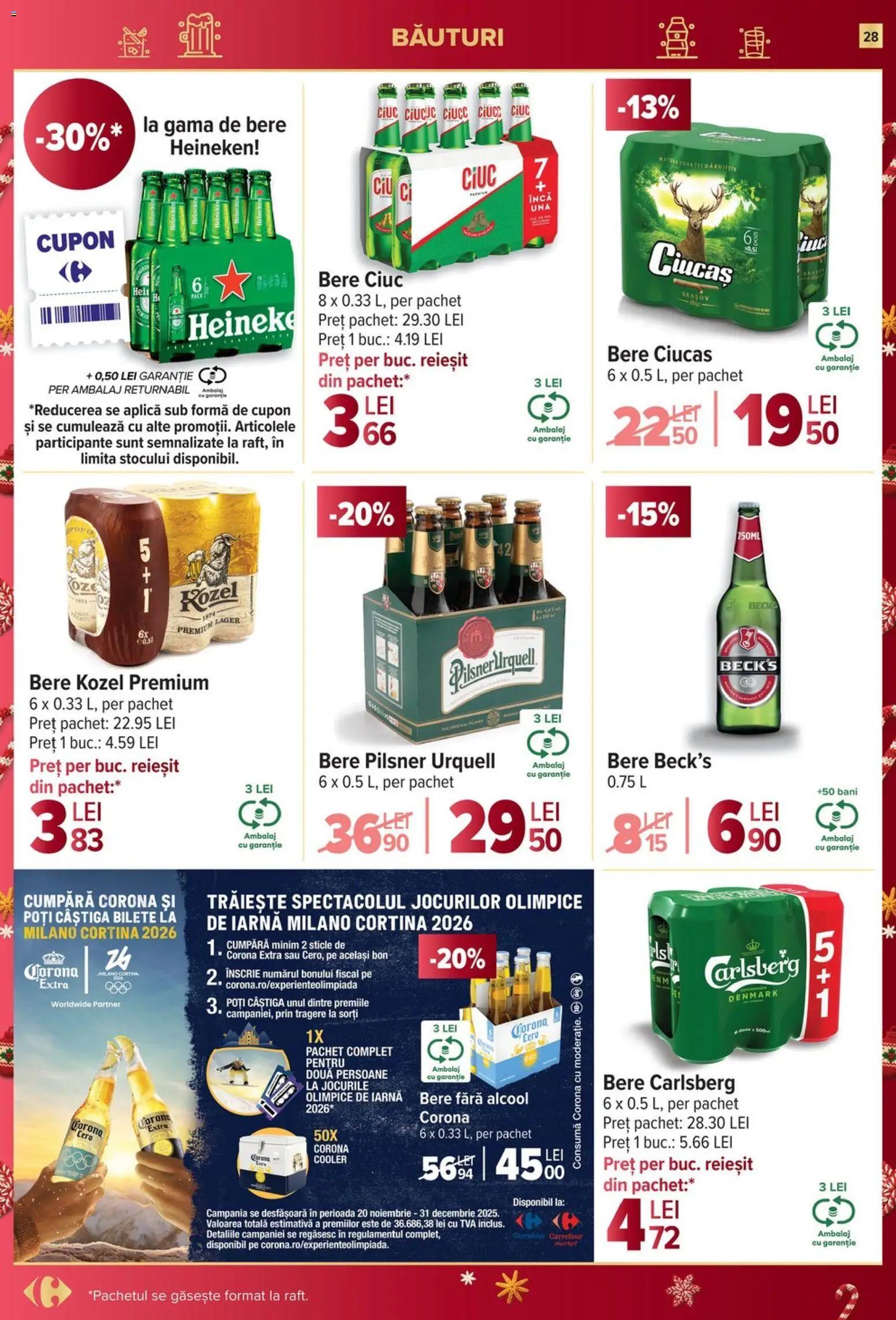 Noul catalog Carrefour – valabil de la 03.12.2025 | Pagină: 28 | Produse: Klozet koku giderici, Bere