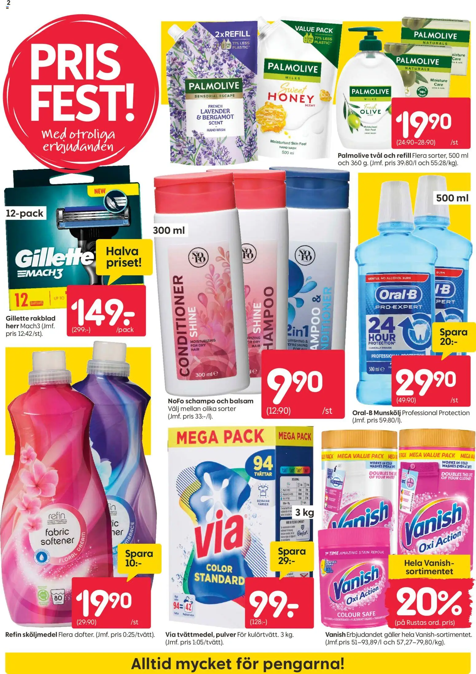 Rusta reklamblad aktuell från 19.01.2026 | Sida: 2 | Produkter: Munskölj, Schampo, Tvål, Galler