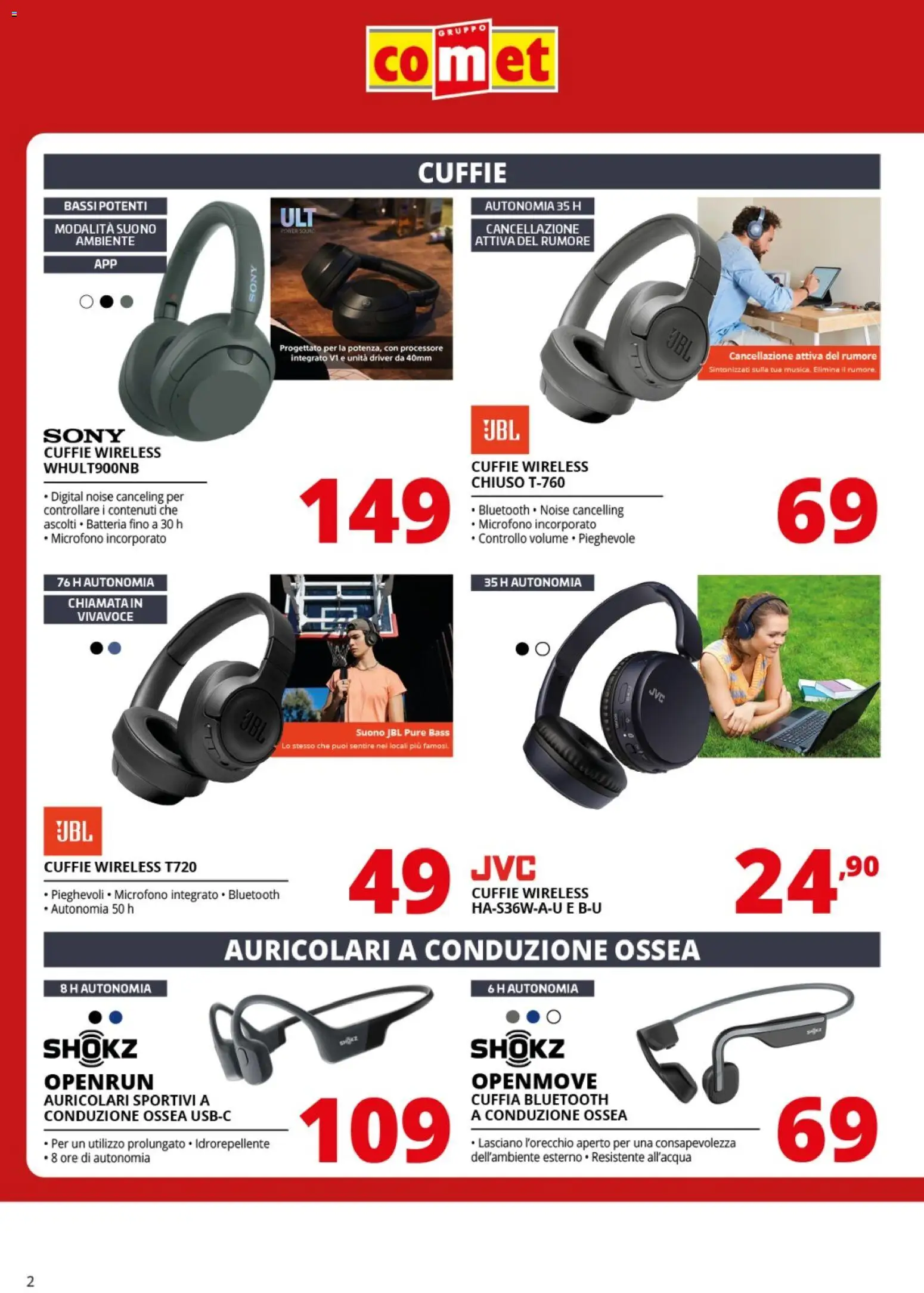 Volantino Comet del 20.02.2026 | Pagina: 2 | Prodotti: Auricolari, Cuffie, Microfono, Batteria